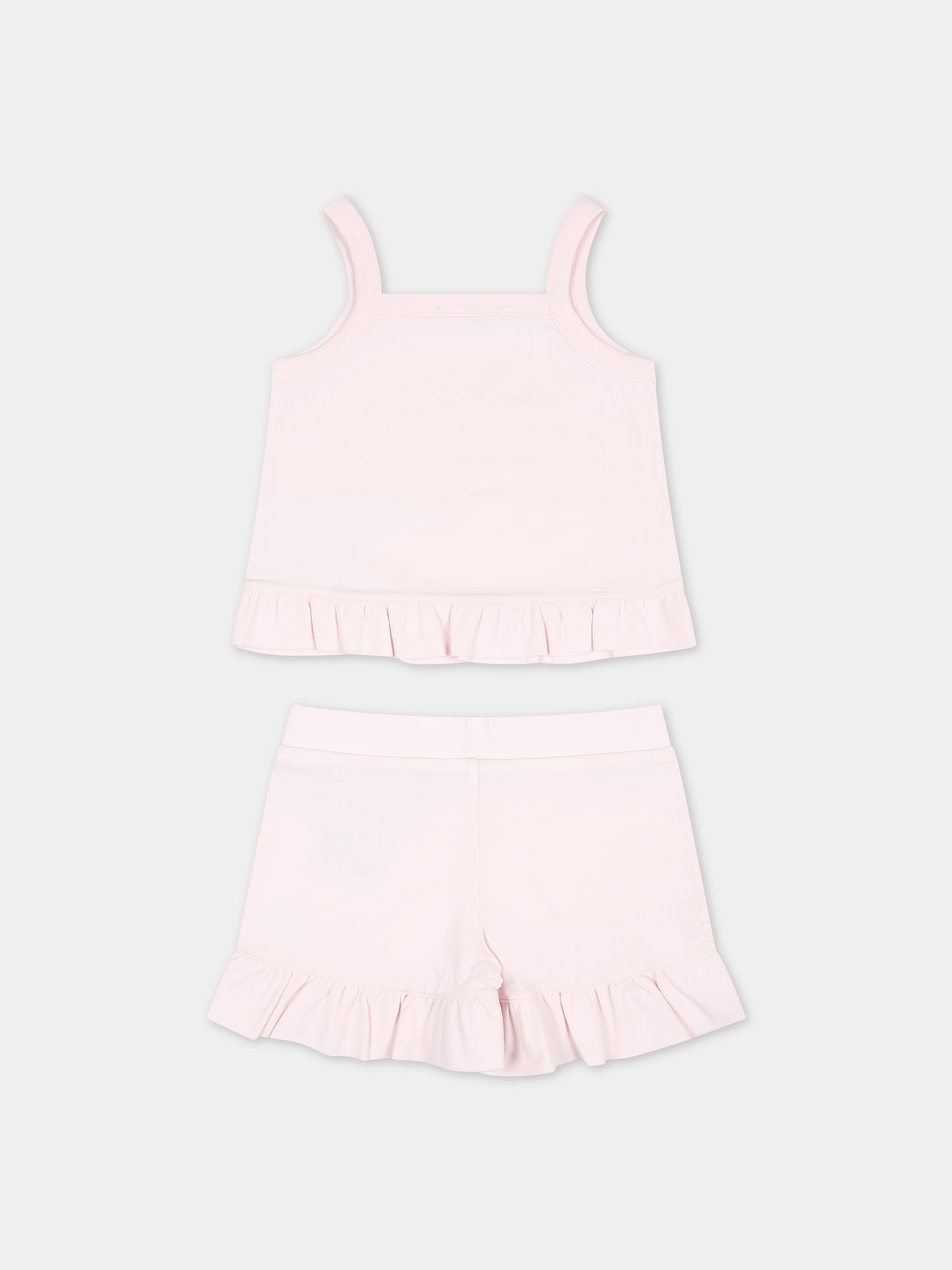 Completo sportivo rosa per neonata con logo,Moncler Kids,951 8M00014 8790N 503