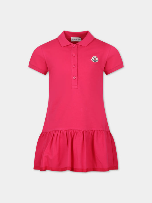 Vestito casual fucsia per bambina,Moncler Kids,954 8I00011 8496F 562