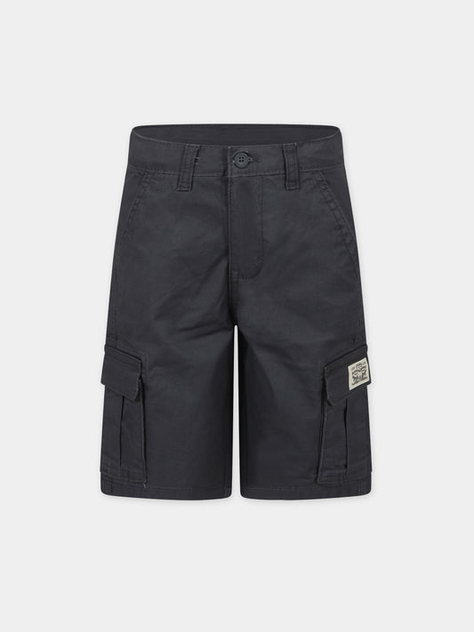 Shorts neri per bambino con logo,Levi's Kids,24SMLK8EK797 GCK