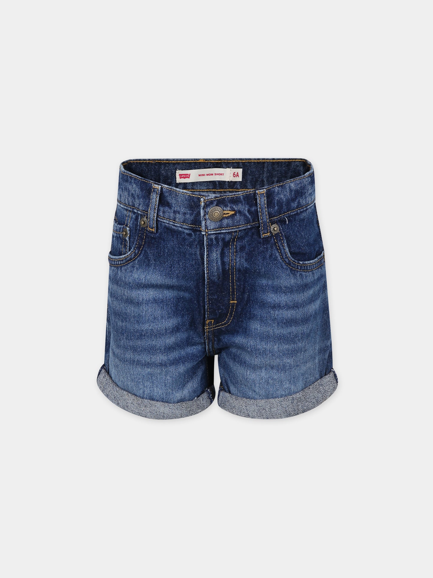 Shorts blu per bambina con logo,Levi's Kids,24SMLK3EK075 D9Q