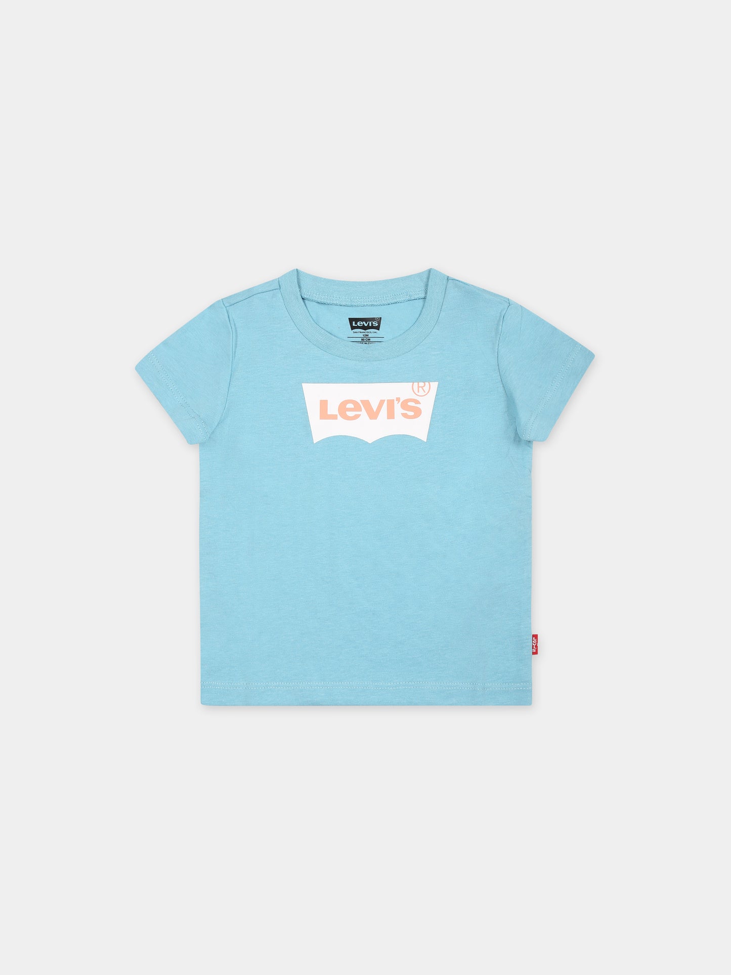T-shirt celeste per neonati con logo,Levi's Kids,24SMLK6E8157 BIF