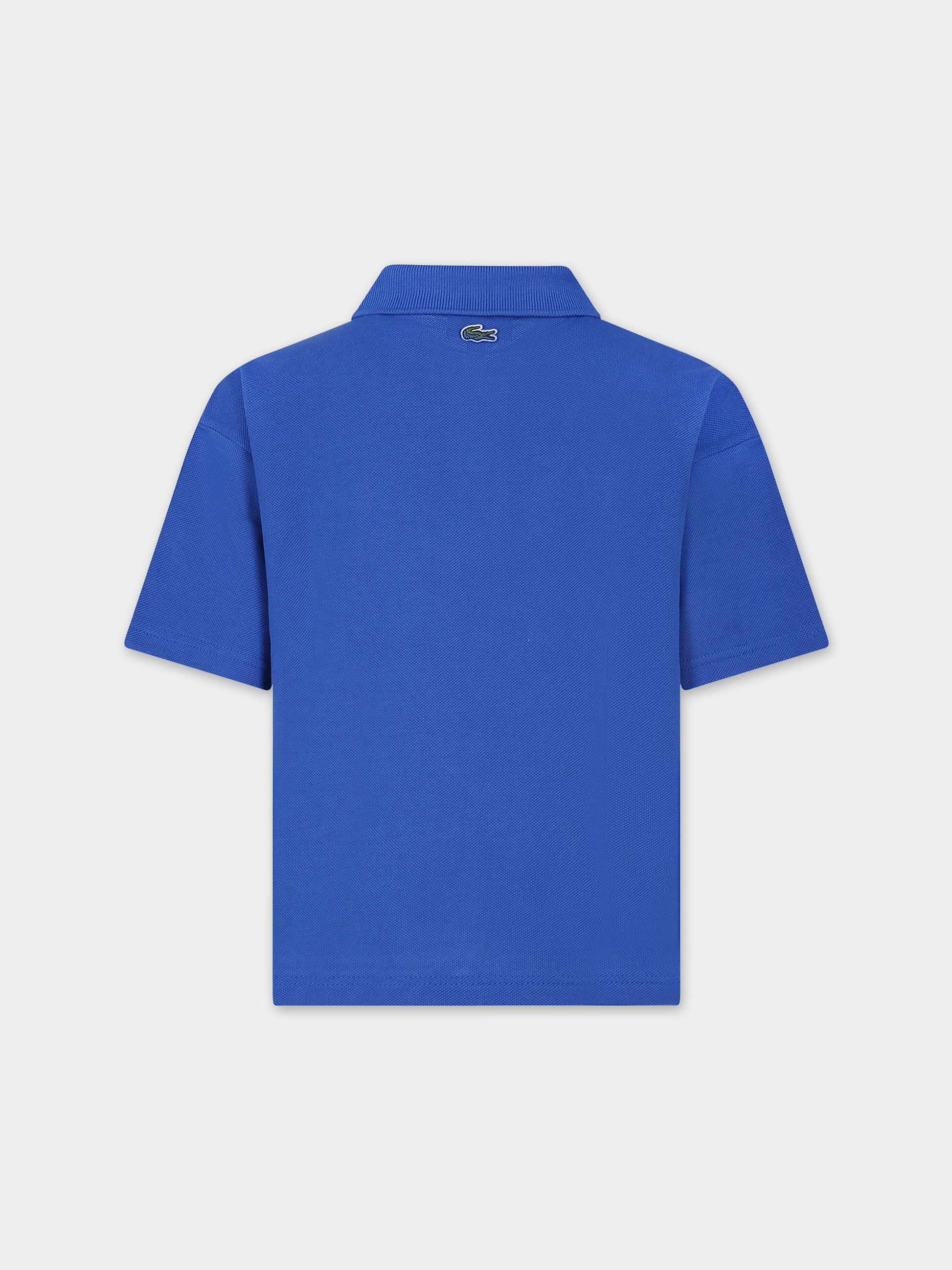 Polo azzurra per bambino con coccodrillo,Lacoste,PJ1259 IXW