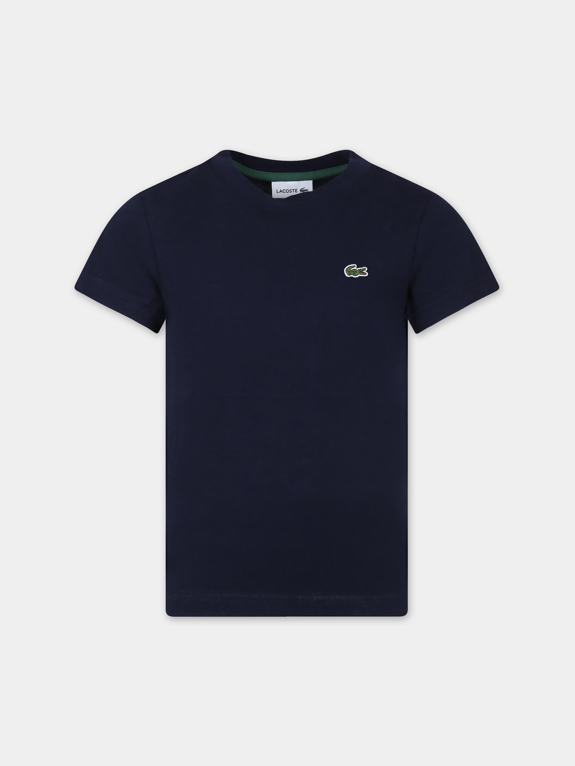 T-shirt blu per bambino con coccodrillo,Lacoste,TJ1122 166