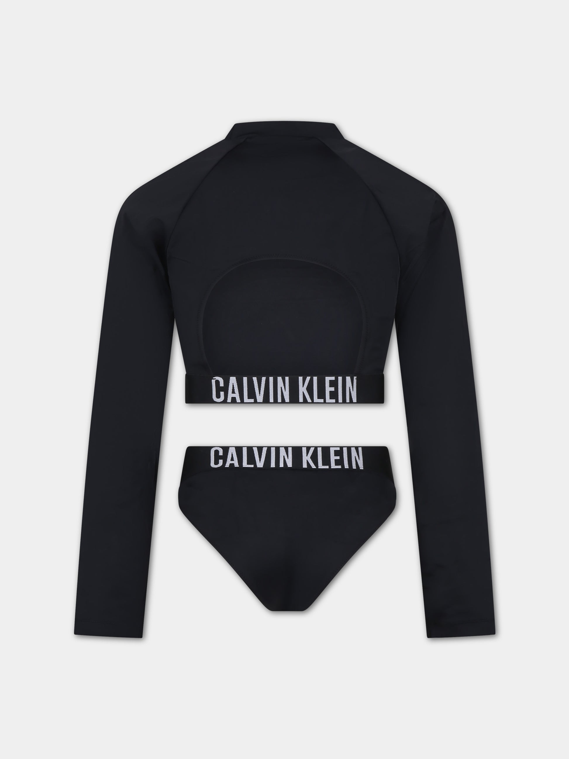 Set anti Uv nero per bambina con logo,Calvin Klein Kids,24SMCAKY0KY00055 BEH