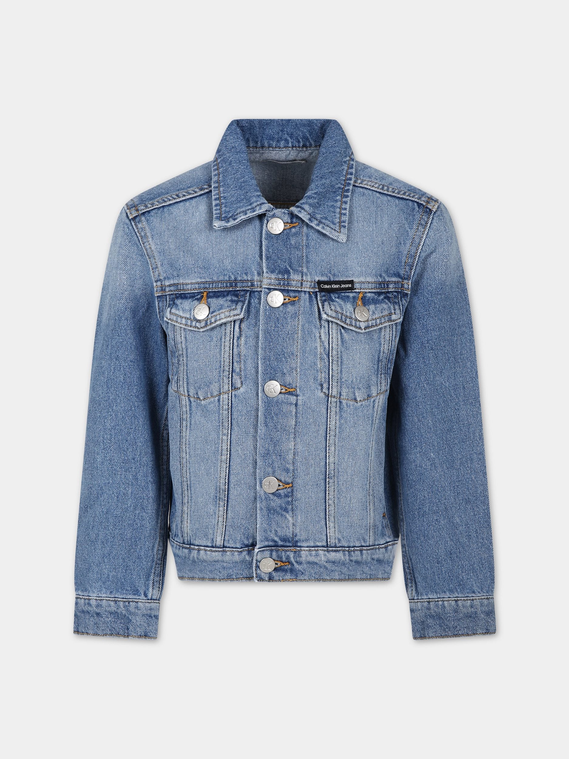 Giubbotto di jeans per bambino con logo,Calvin Klein Kids,24SMCKIB0IB02011 1A4