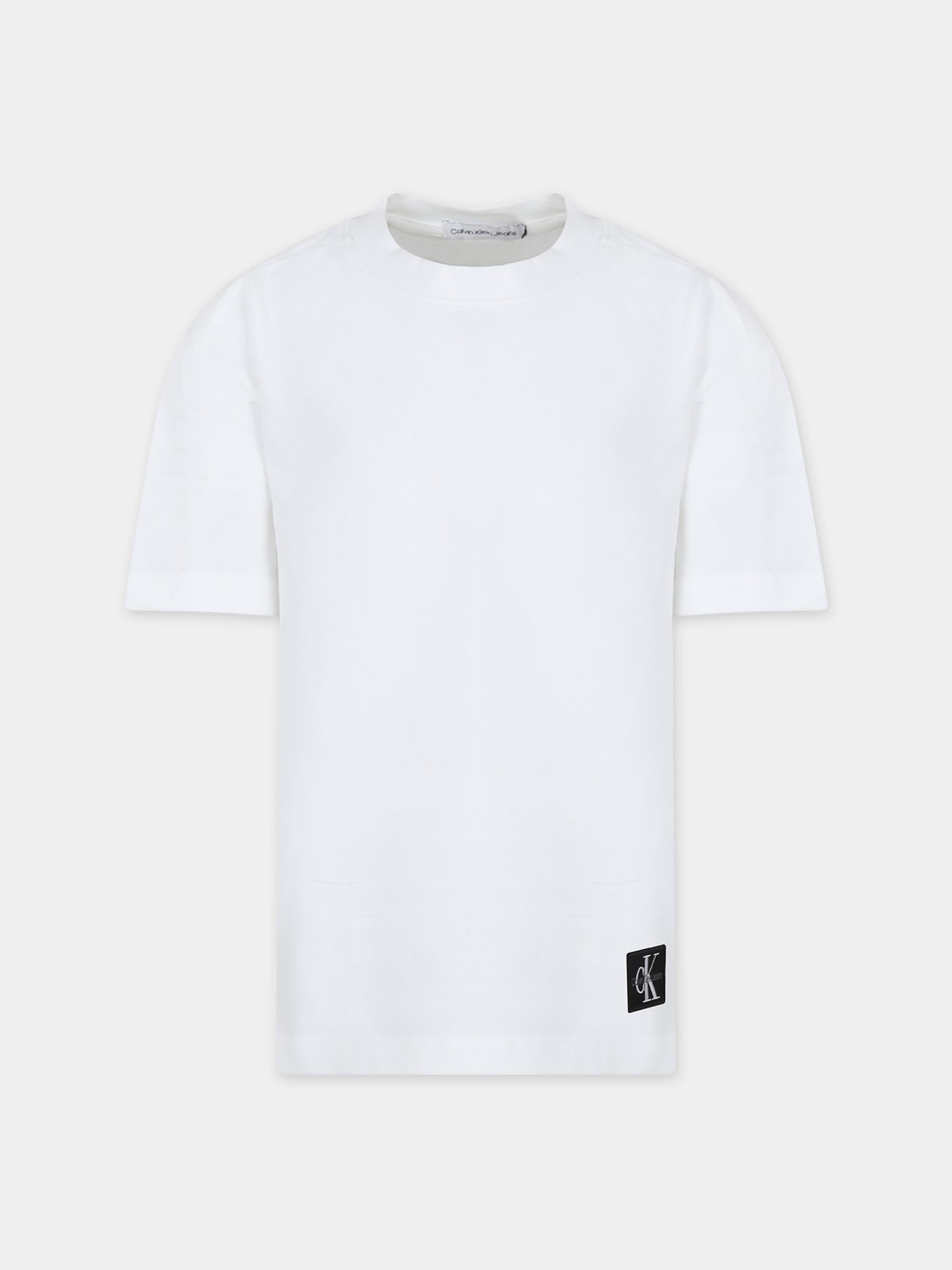 T-shirt bianca per bambino con logo,Calvin Klein Kids,24SMCKIB0IB02029 YAF