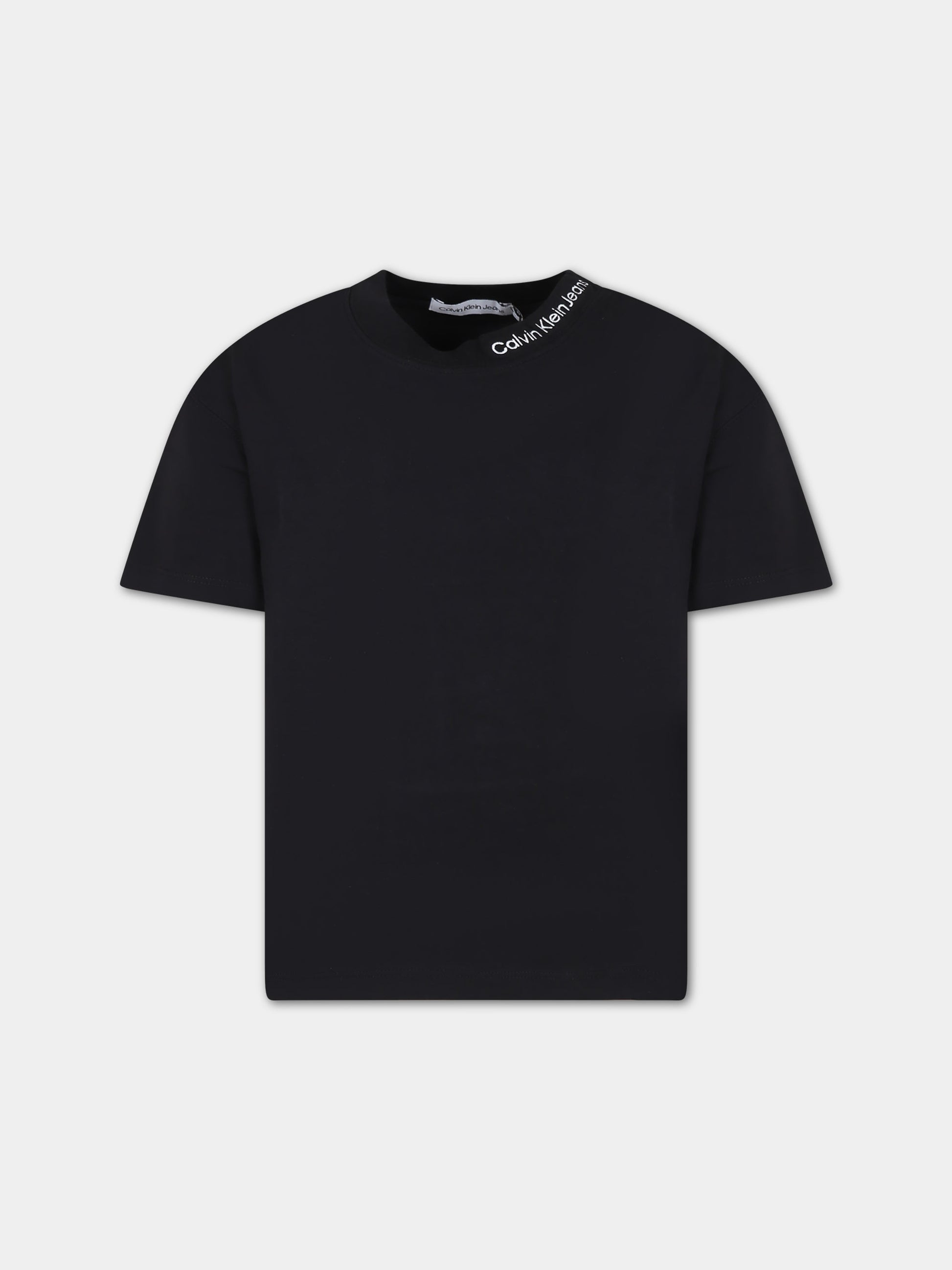 T-shirt nera per bambino con logo,Calvin Klein Kids,24SMCKIB0IB02032 BEH
