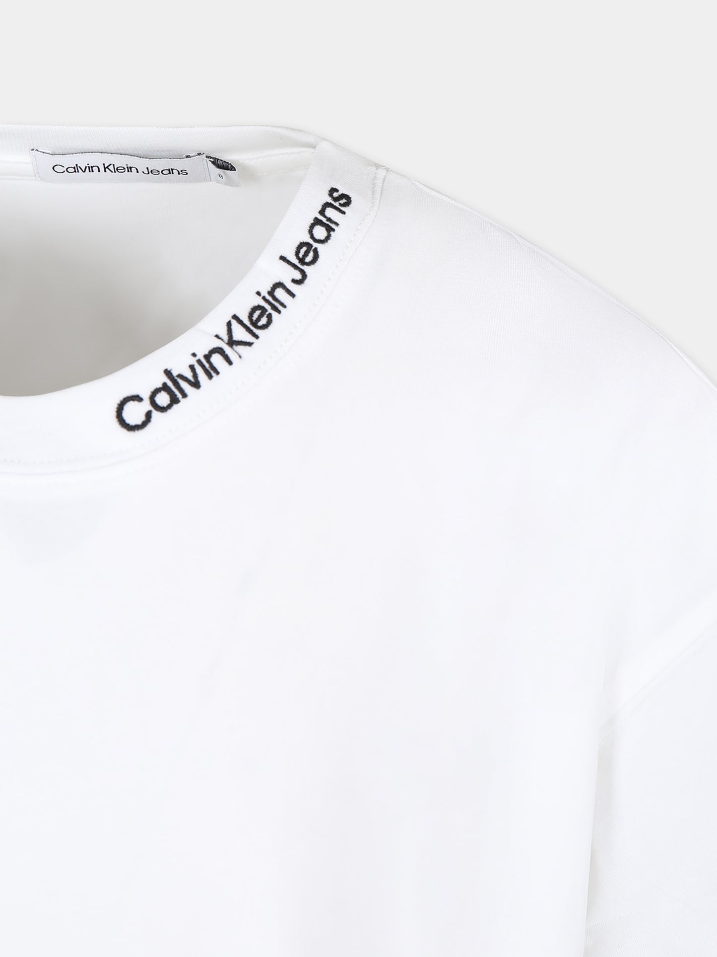 T-shirt bianca per bambino con logo,Calvin Klein Kids,24SMCKIB0IB02032 YAF