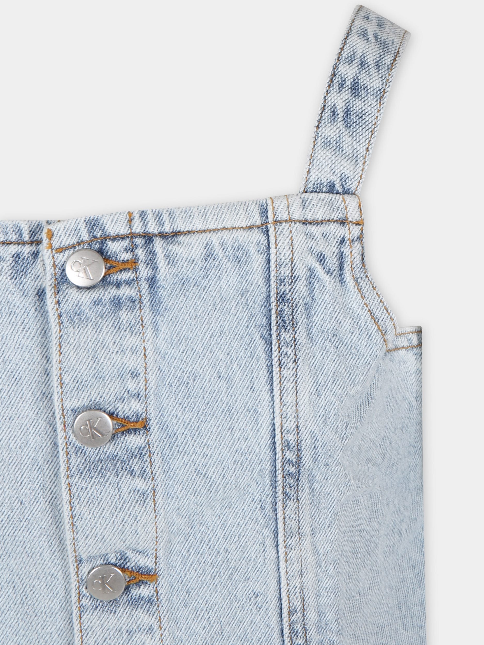 Top blu per bambina con logo,Calvin Klein Kids,24SMCKIG0IG02389T 1AA