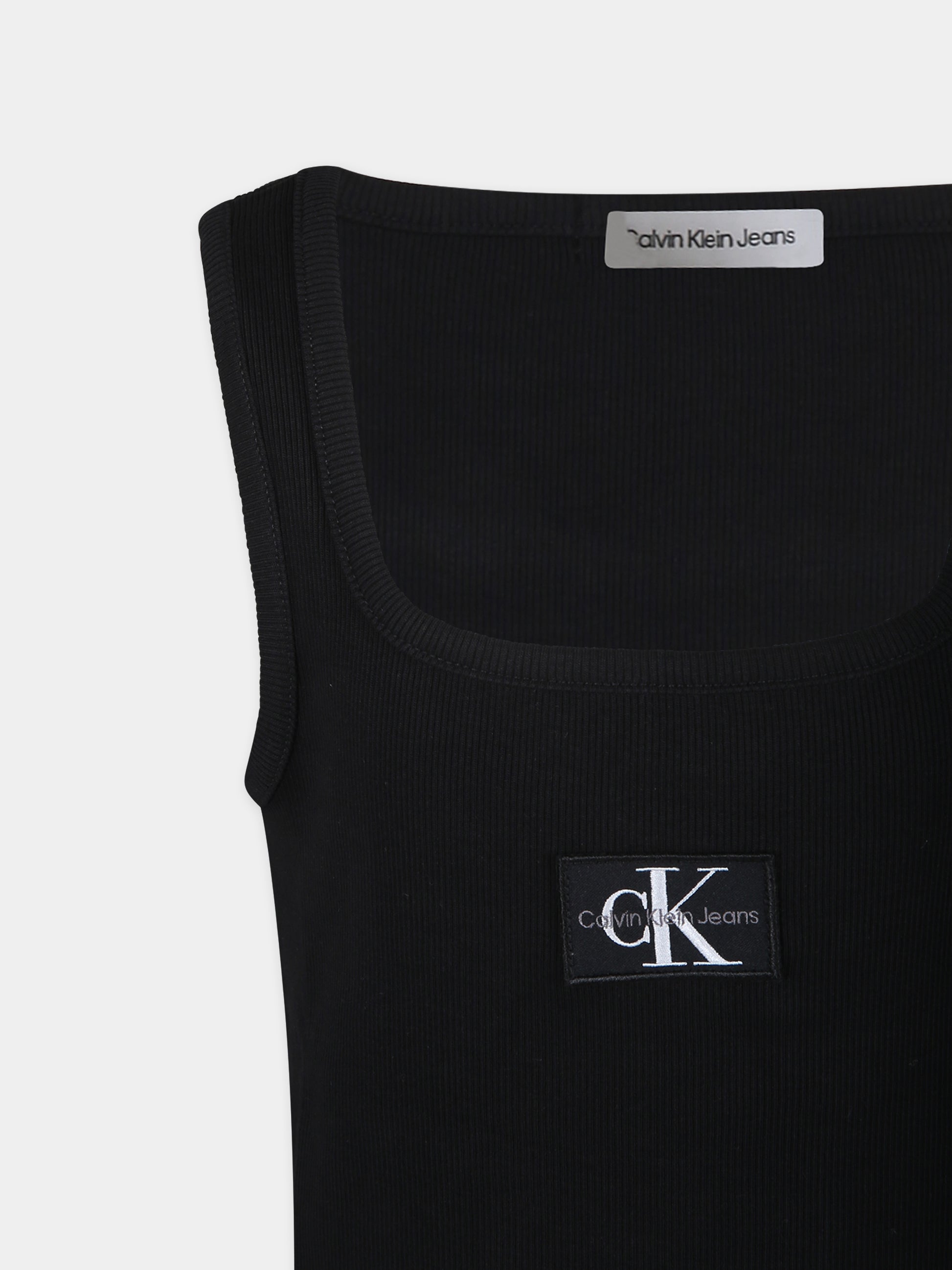Vestito nero per bambina con logo,Calvin Klein Kids,24SMCKIG0IG02471T BEH