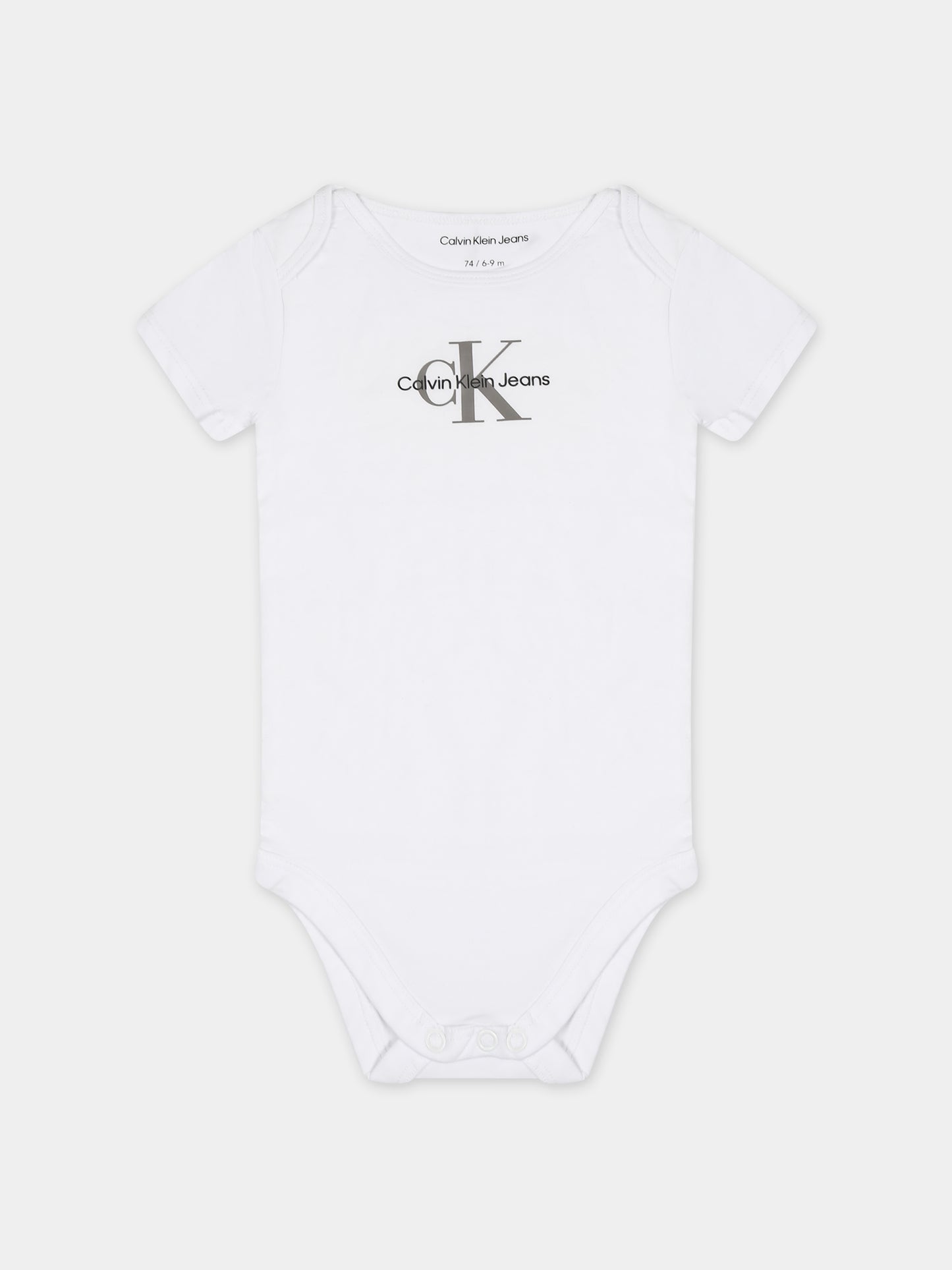 Body bianco per neonata con logo,Calvin Klein Kids,24SMCKIN0IN00014 YAF