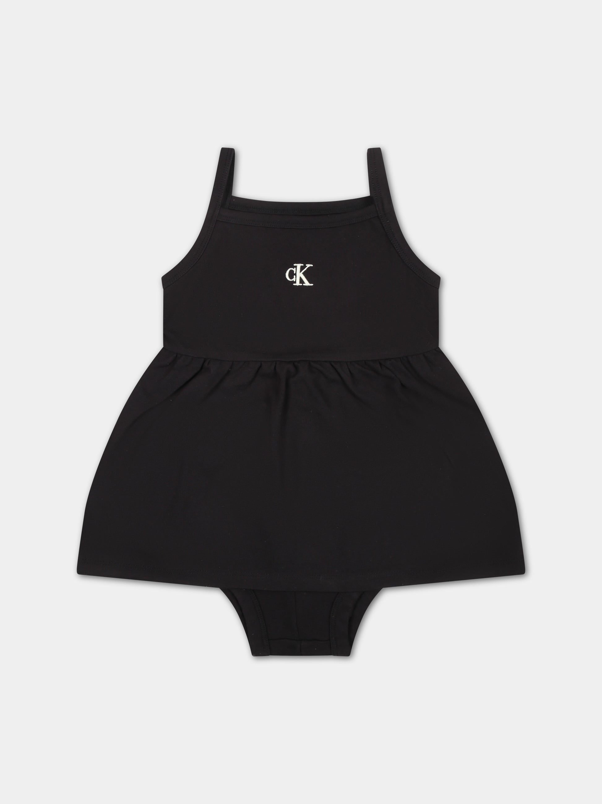Vestito casual nero per neonata con logo,Calvin Klein Kids,24SMCKIN0IN00171 BEH