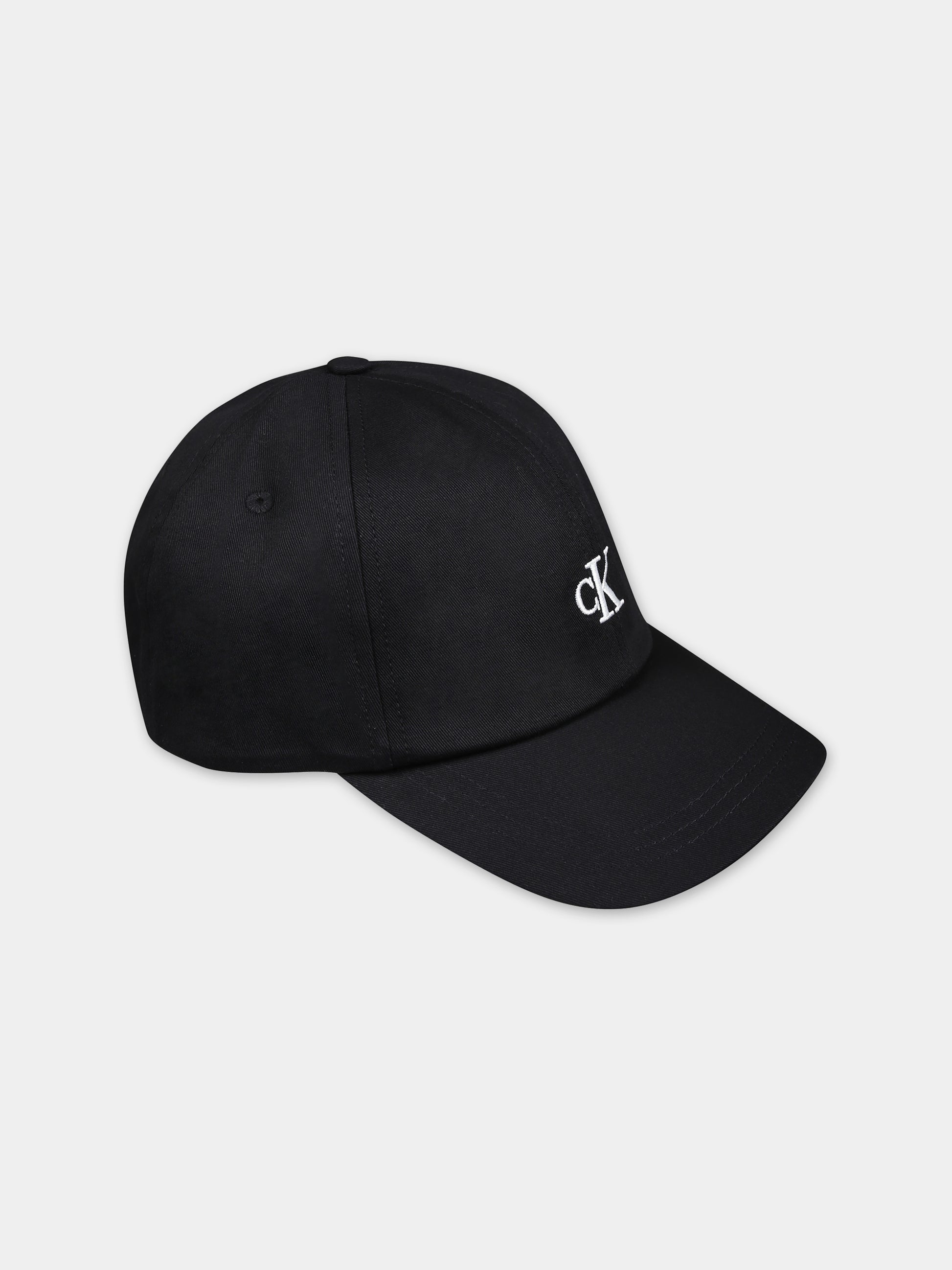 Cappello con visiera nero per bambini con logo,Calvin Klein Kids,24SMCKIU0IU00150 BEH