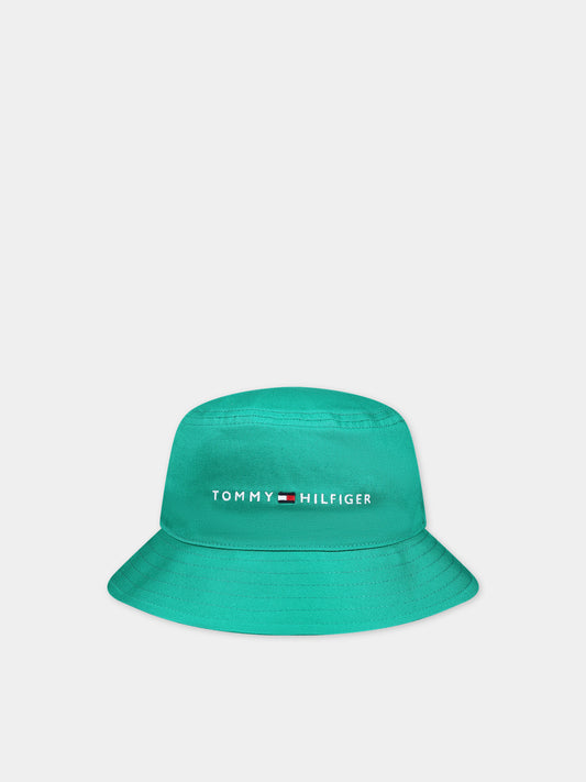 Cloche verde per bambini con logo,Tommy Hilfiger Junior,24SMTAAU0AU01625 L4B