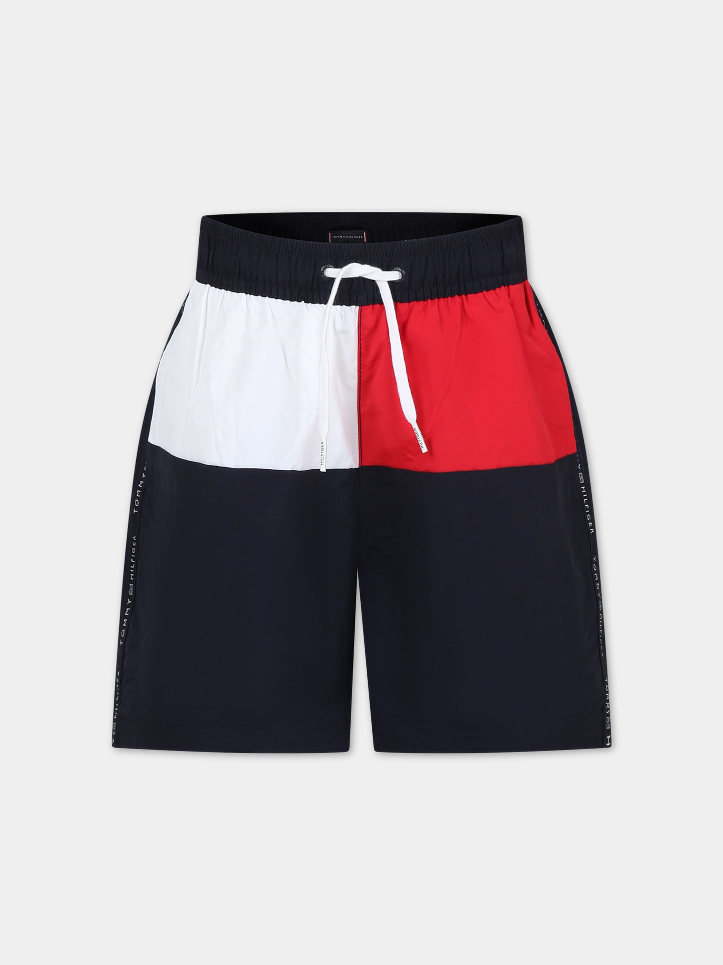 Boxer mare blu per bambino con logo,Tommy Hilfiger Junior,24SMTAUB0UB00527T DW5