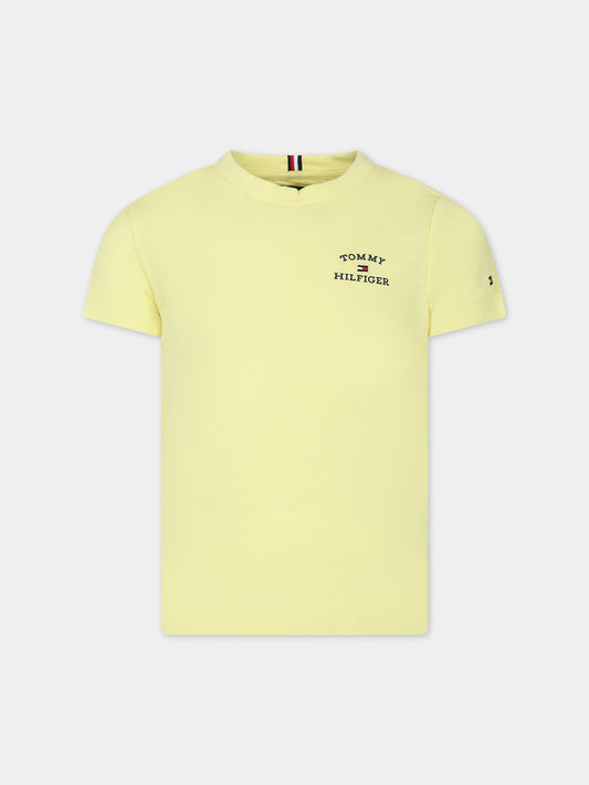 T-shirt gialla per bambino con logo,Tommy Hilfiger Junior,24SMTHKB0KB08807 ZIN