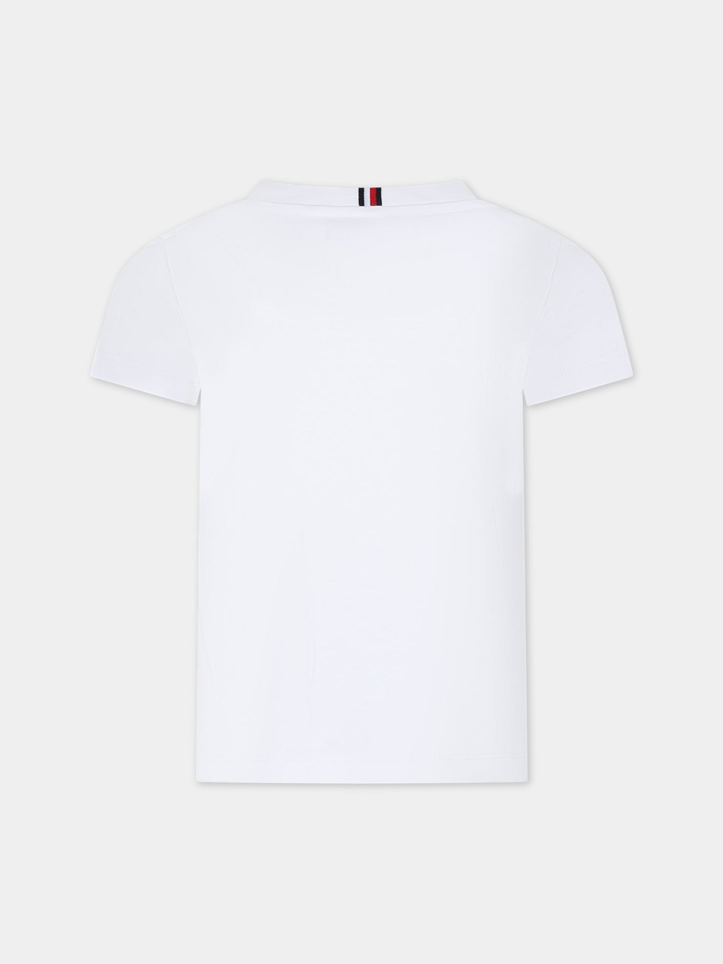 T-shirt bianca per bambino con logo,Tommy Hilfiger Junior,24SMTHKB0KB08813 YBR