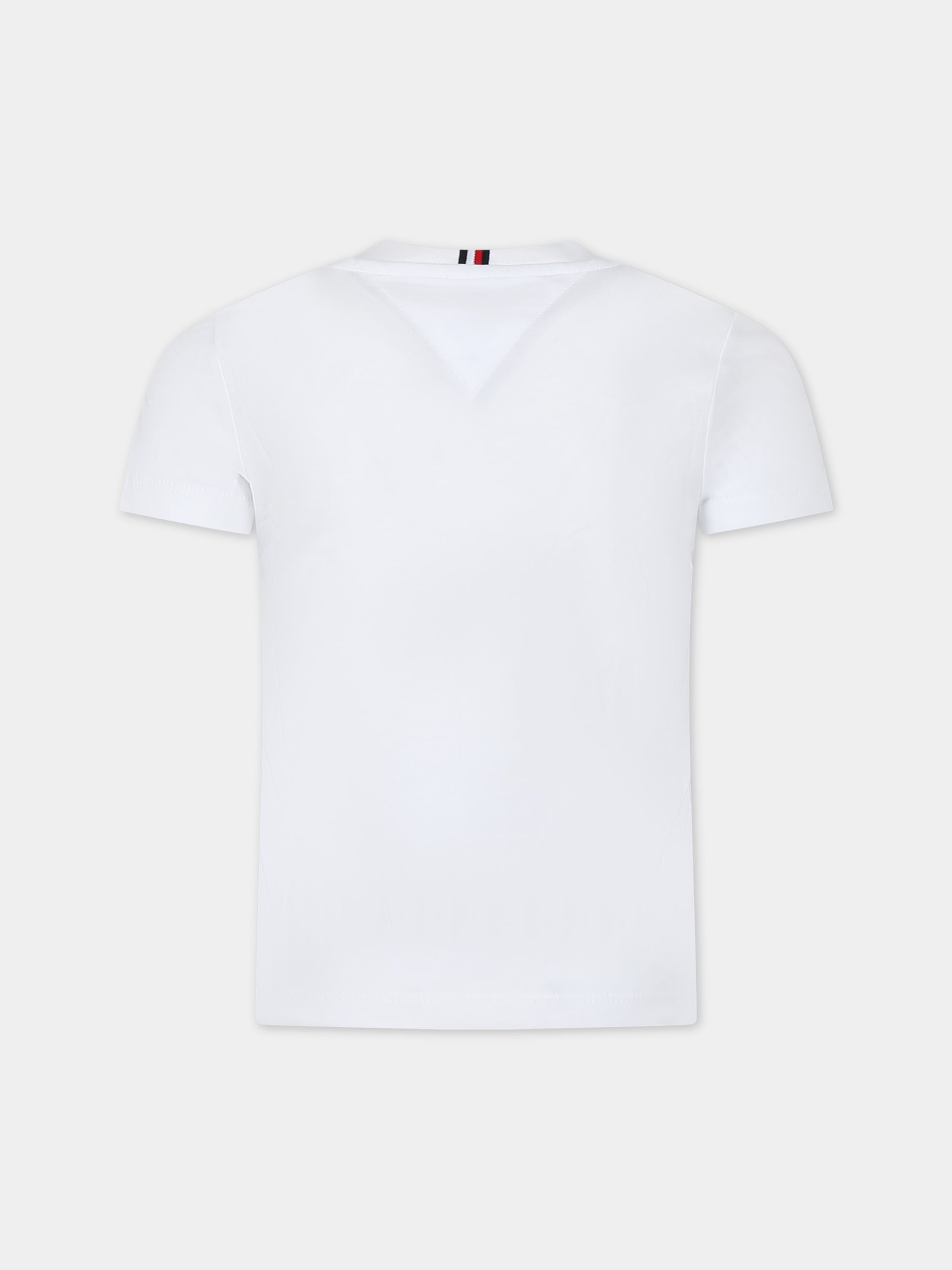 T-shirt bianca per bambino con logo,Tommy Hilfiger Junior,24SMTHKB0KB08817 YBR