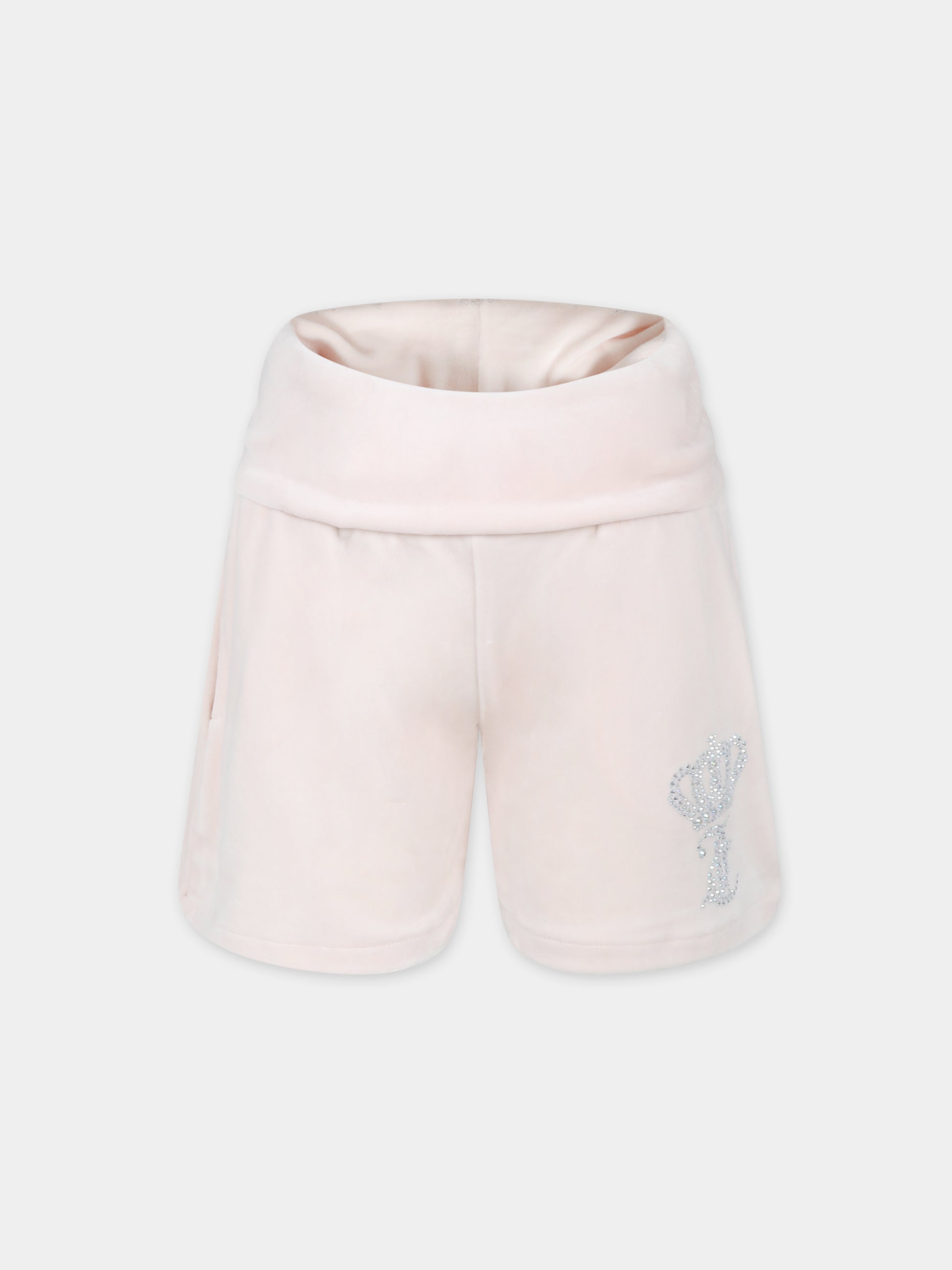 Shorts rosa per bambina con logo,Juicy Couture,24SMJCJBX6370 L27