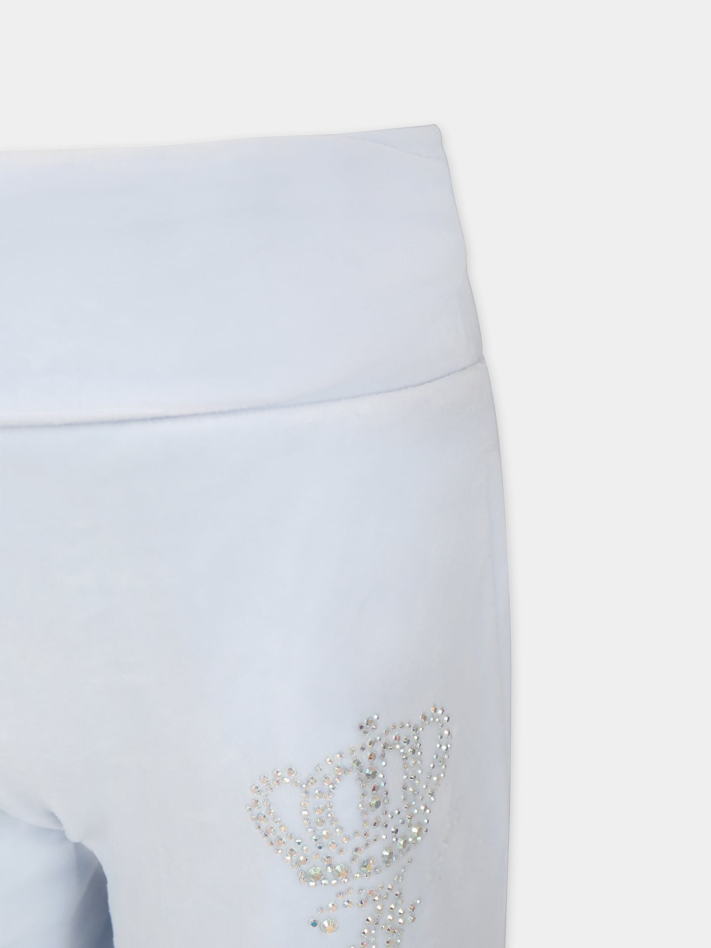 Pantaloni celesti per bambina con logo,Juicy Couture,24SMJCJBX6367 E44