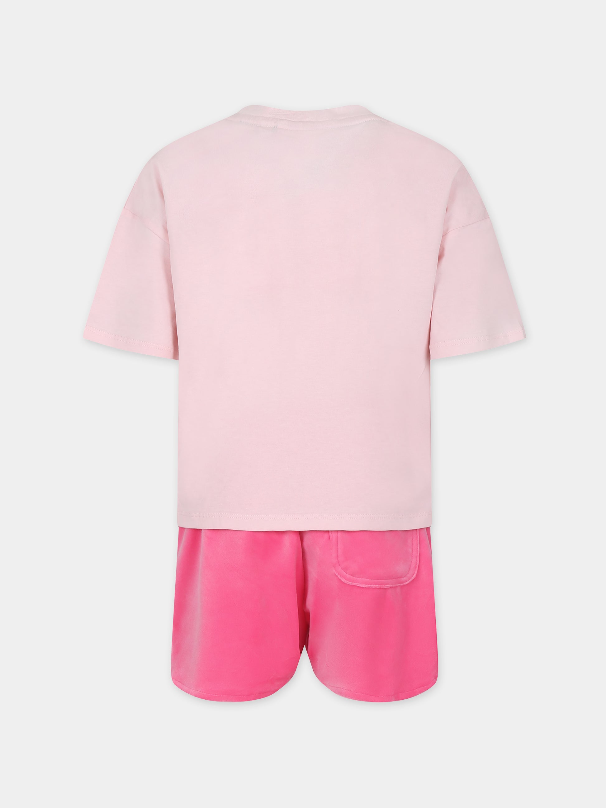 Completo rosa per bambina con logo e strass,Juicy Couture,24SMJCJBX6363 562