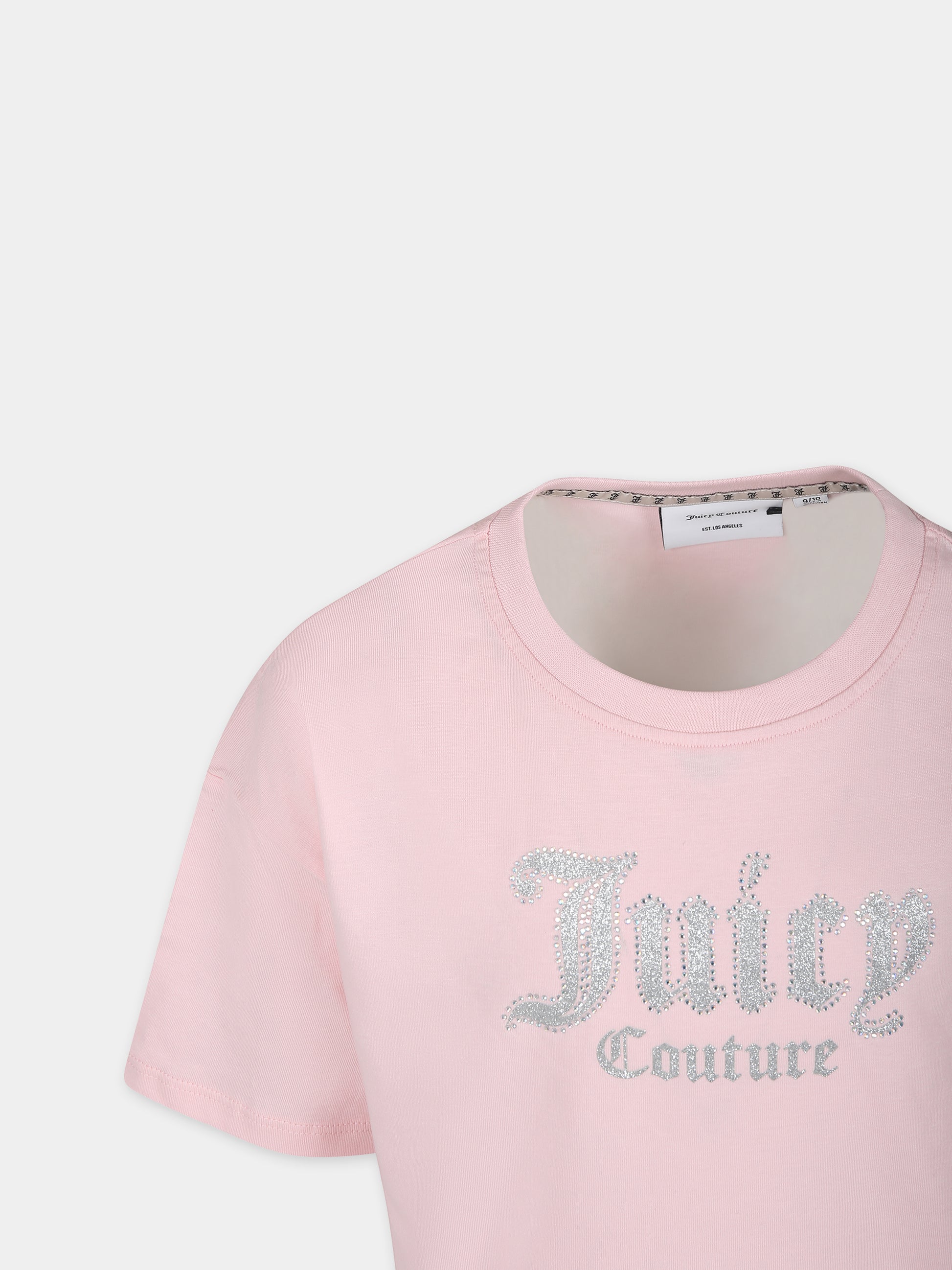 Completo rosa per bambina con logo e strass,Juicy Couture,24SMJCJBX6363 562