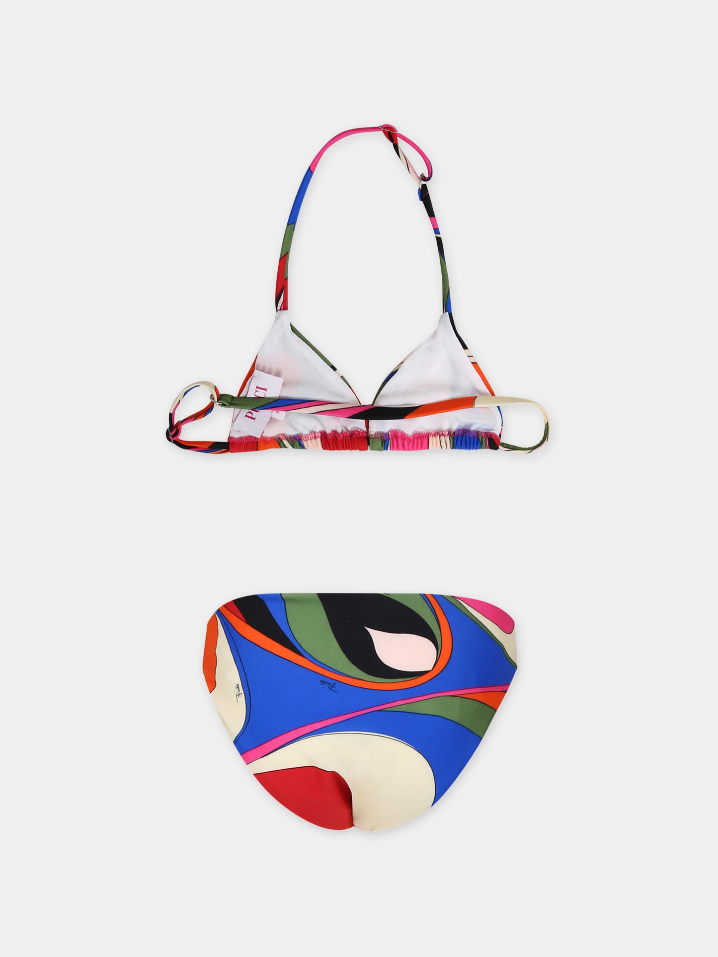 Bikini multicolor per bambina con stampa e logo,Emilio Pucci Junior,PUCB09 J0412 999