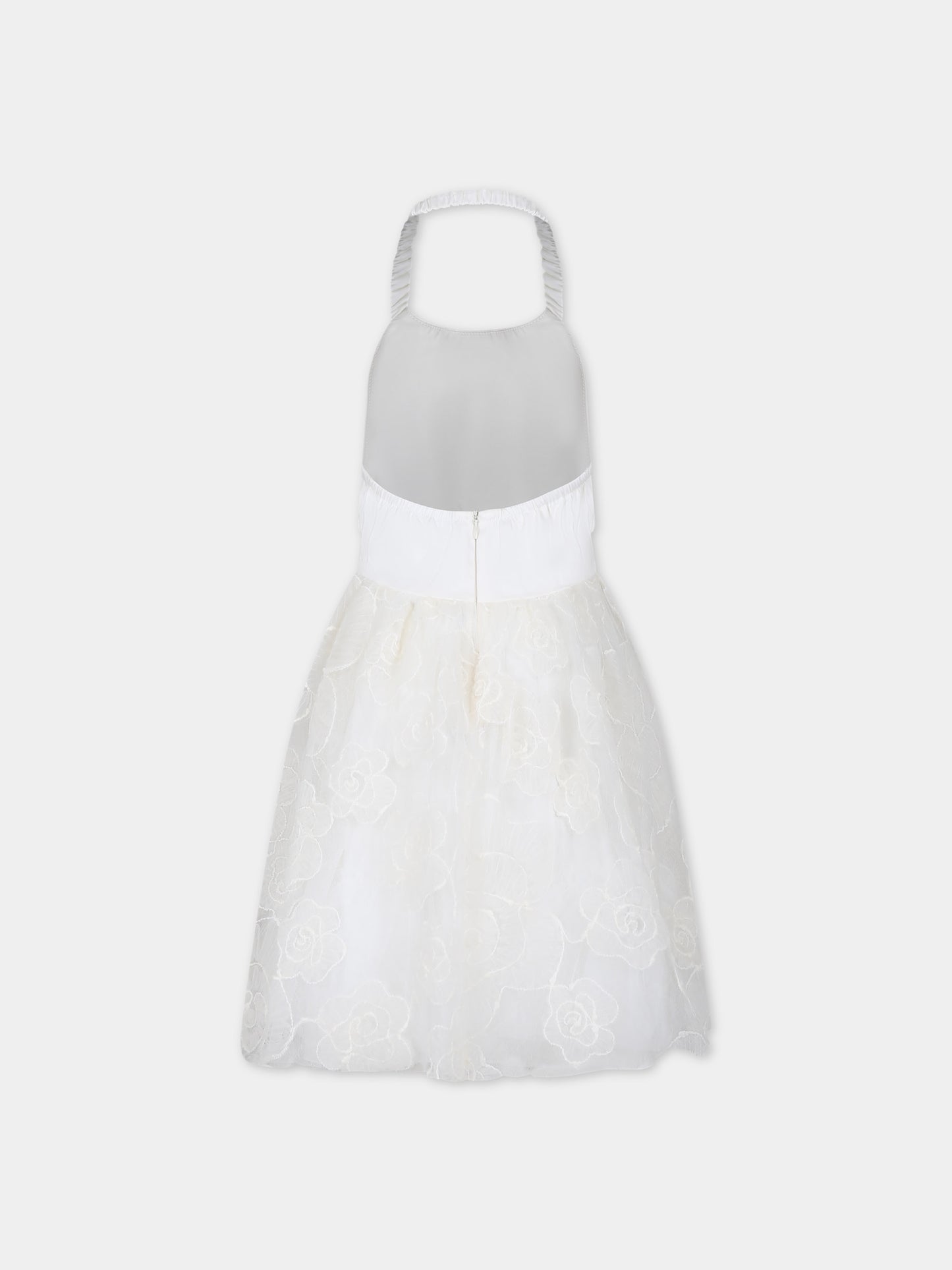 Vestito avorio per bambina con fiori,Simonetta,SU1D02 S0177 104