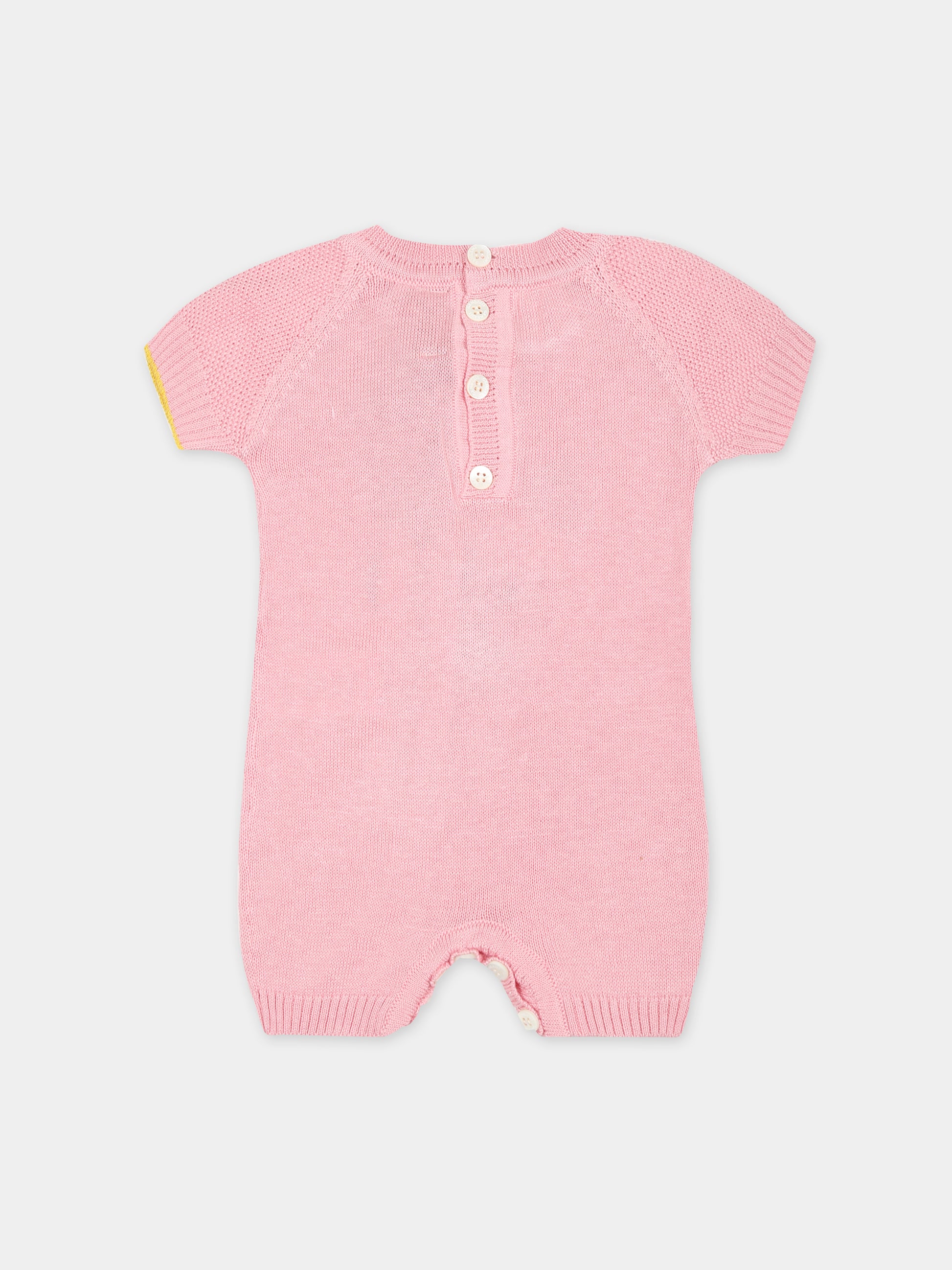 Pagliaccetto rosa per neonata con alpachino,Gensami,TU02 B ALP SUMMER PINK