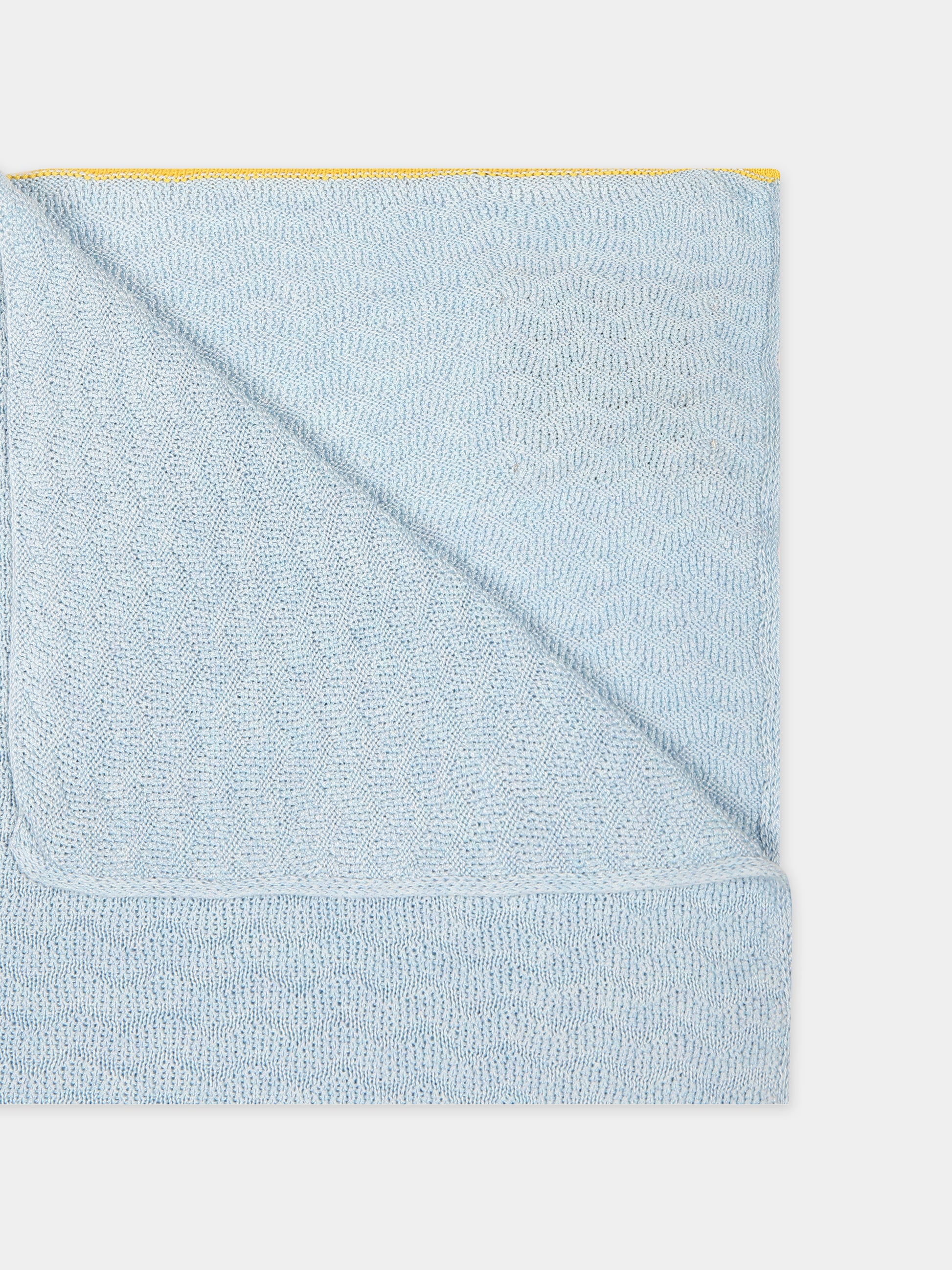 Coperta celeste per neonato con logo,Gensami,COP01 B ONDA BLUE SKY
