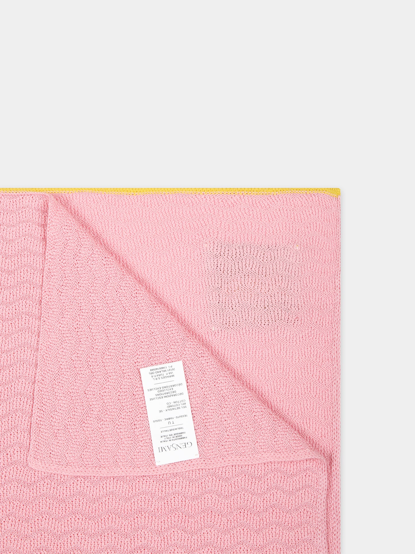 Coperta rosa per neonata con logo,Gensami,COP01 B ONDA SUMMER PINK