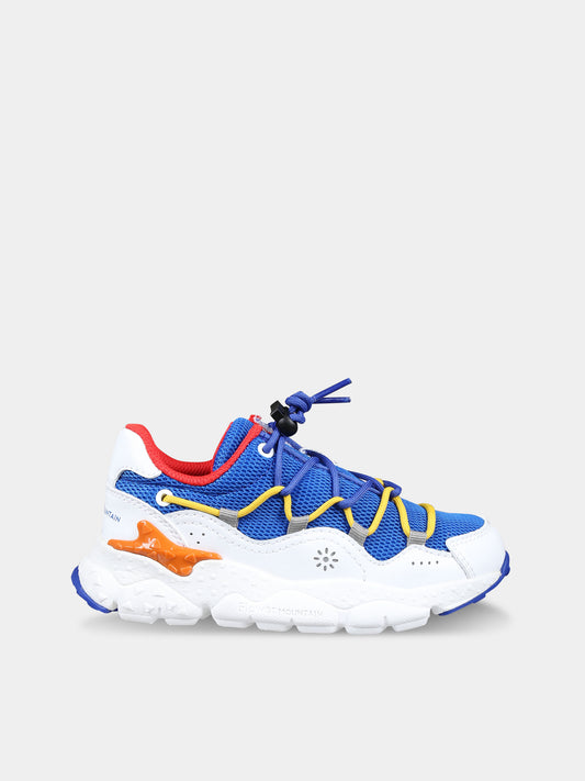 Sneakers Raikiri blu per bambino con logo,Flower Mountain,1N84 001 2015499 21