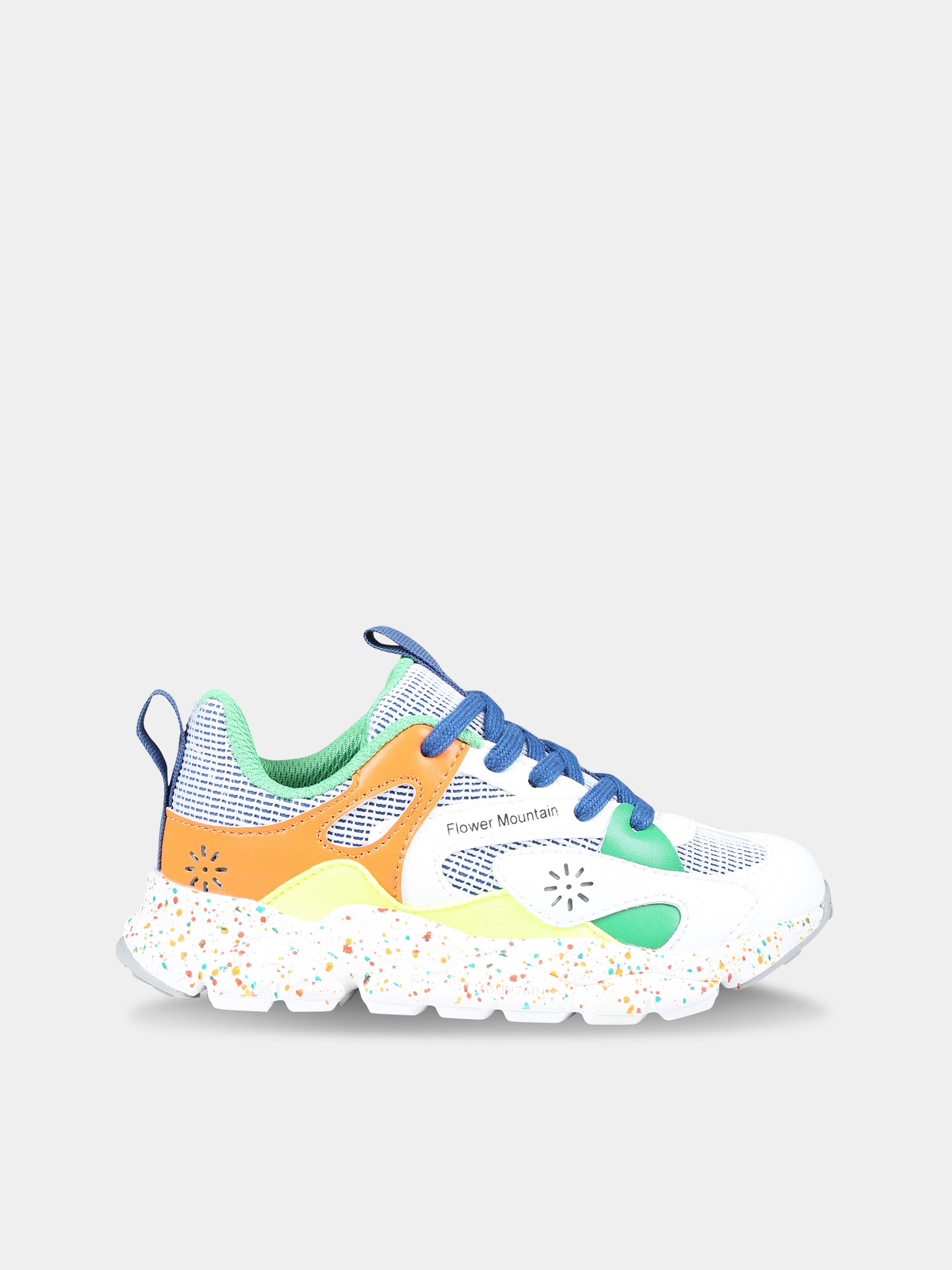 Sneakers basse Saburo bianche per bambini,Flower Mountain,1N17 001 2017905 03