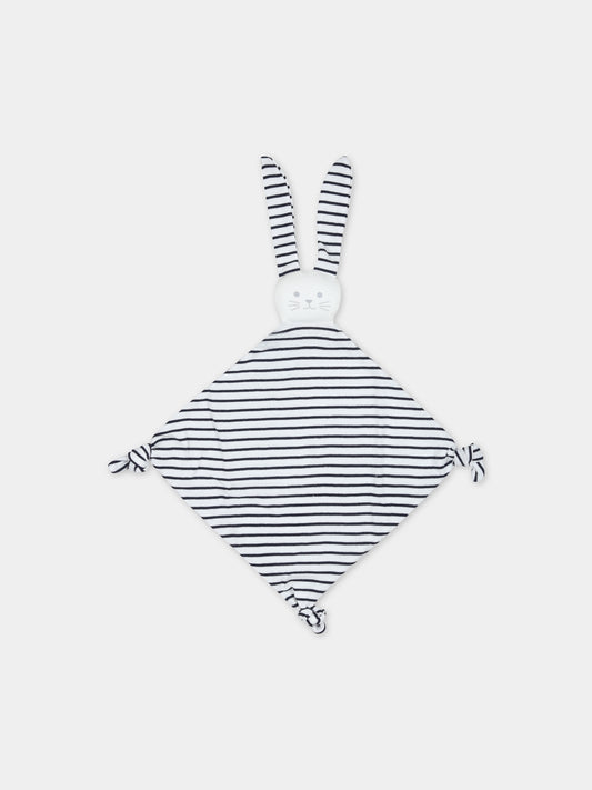 Doudou multicolor per neonati con coniglio,Petit Bateau,A09IS 01 MARSHMALLOW/SMOKING