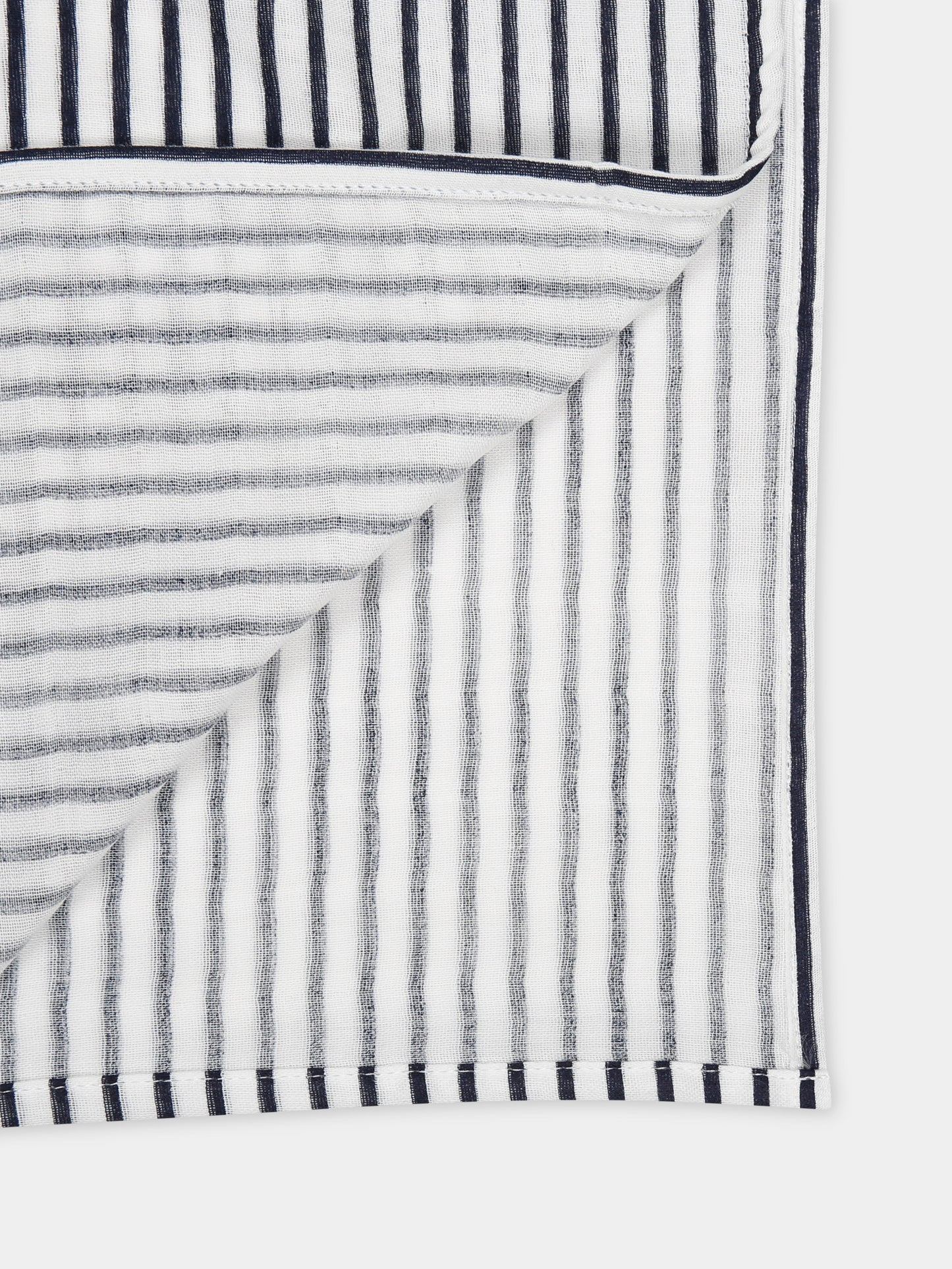 Coperta bianca per neonato a righe,Petit Bateau,A09Z4 01 MARSHMALLOW/SMOKING