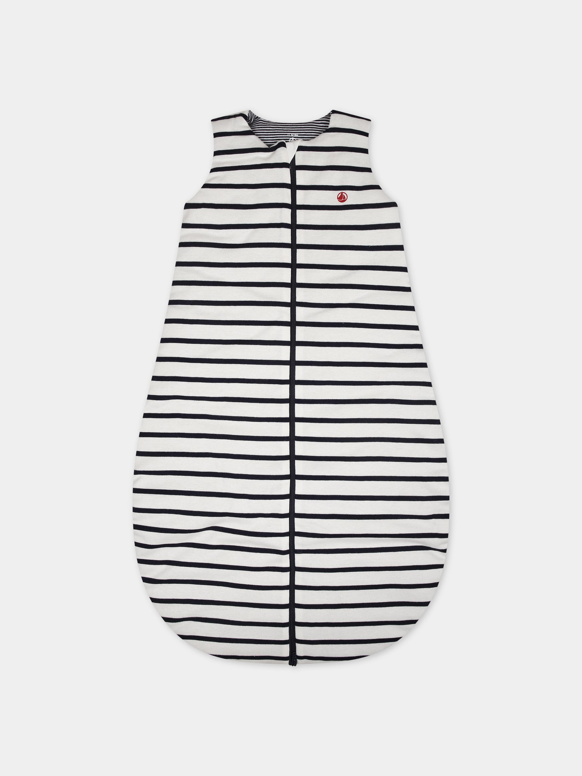 Sacco nanna blu per neonato con logo,Petit Bateau,A08AN 01 MARSHMALLOW/SMOKING