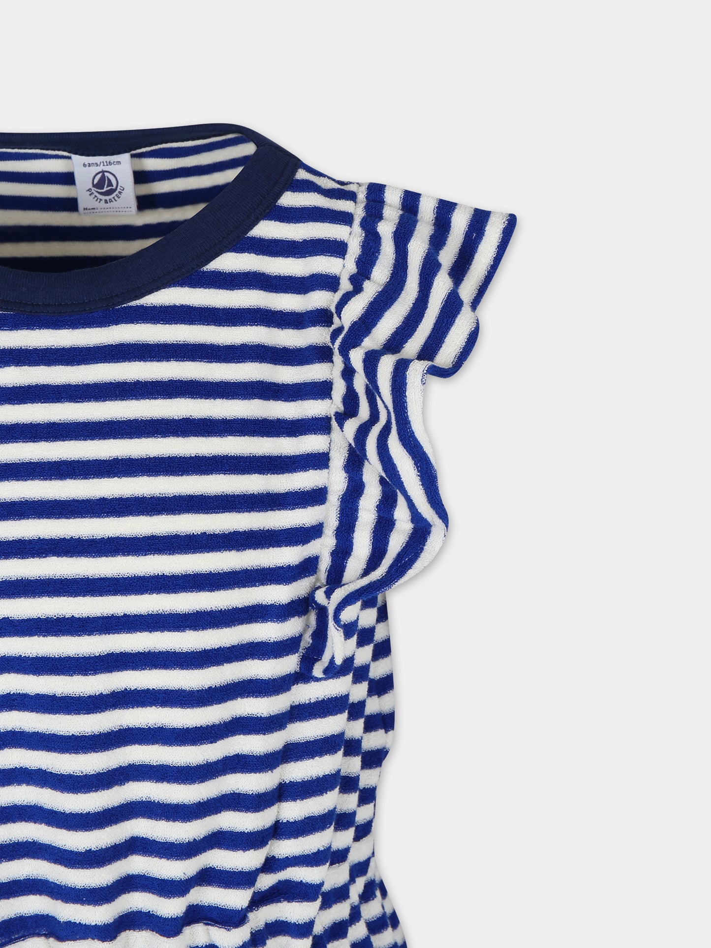 Vestito blu per bambina,Petit Bateau,A09VP 01 SURF/AVALANCHE