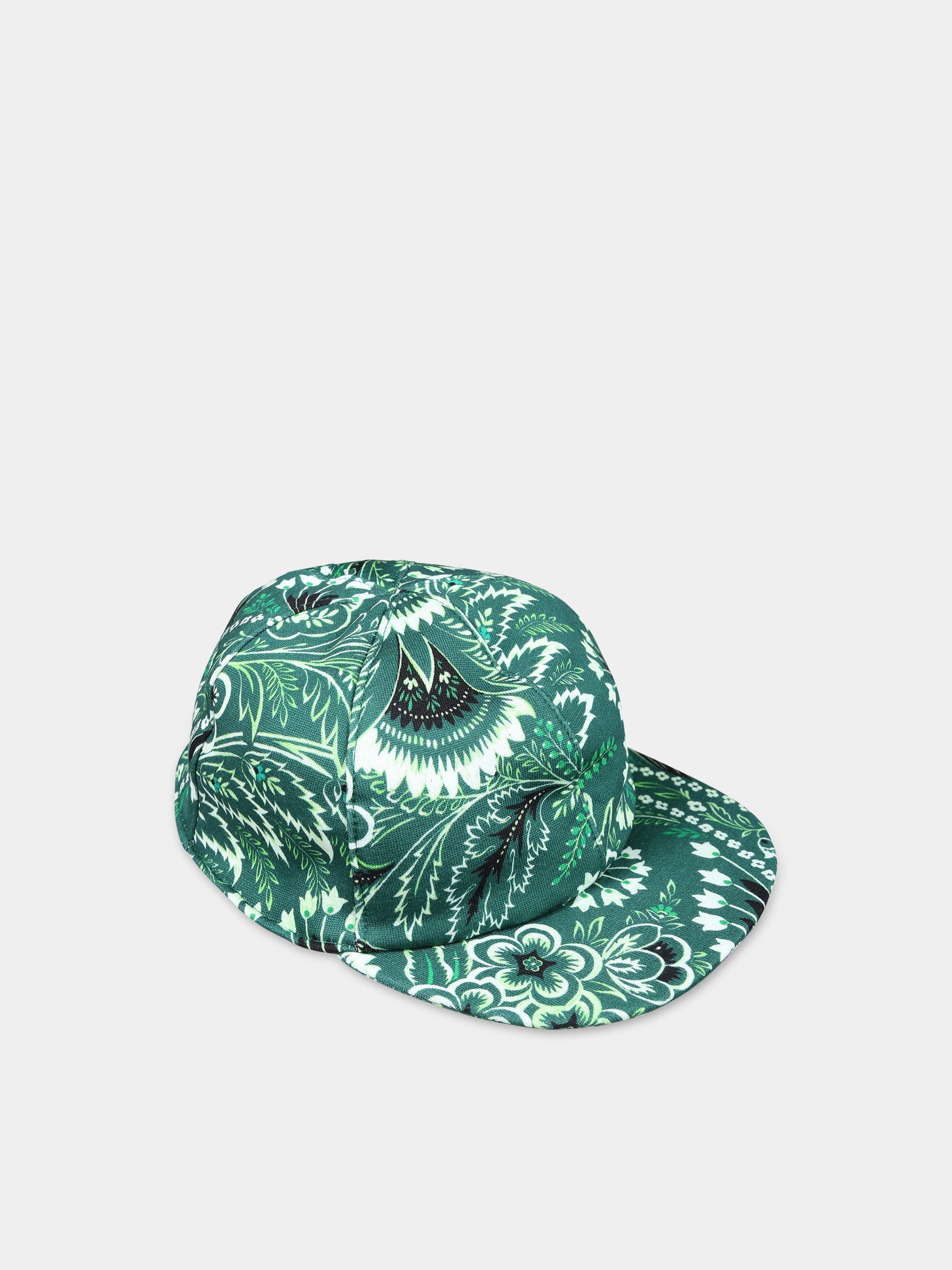 Cappello con visiera verde per bambini con motivo paisley,Etro,GU0637 F0168 719AV