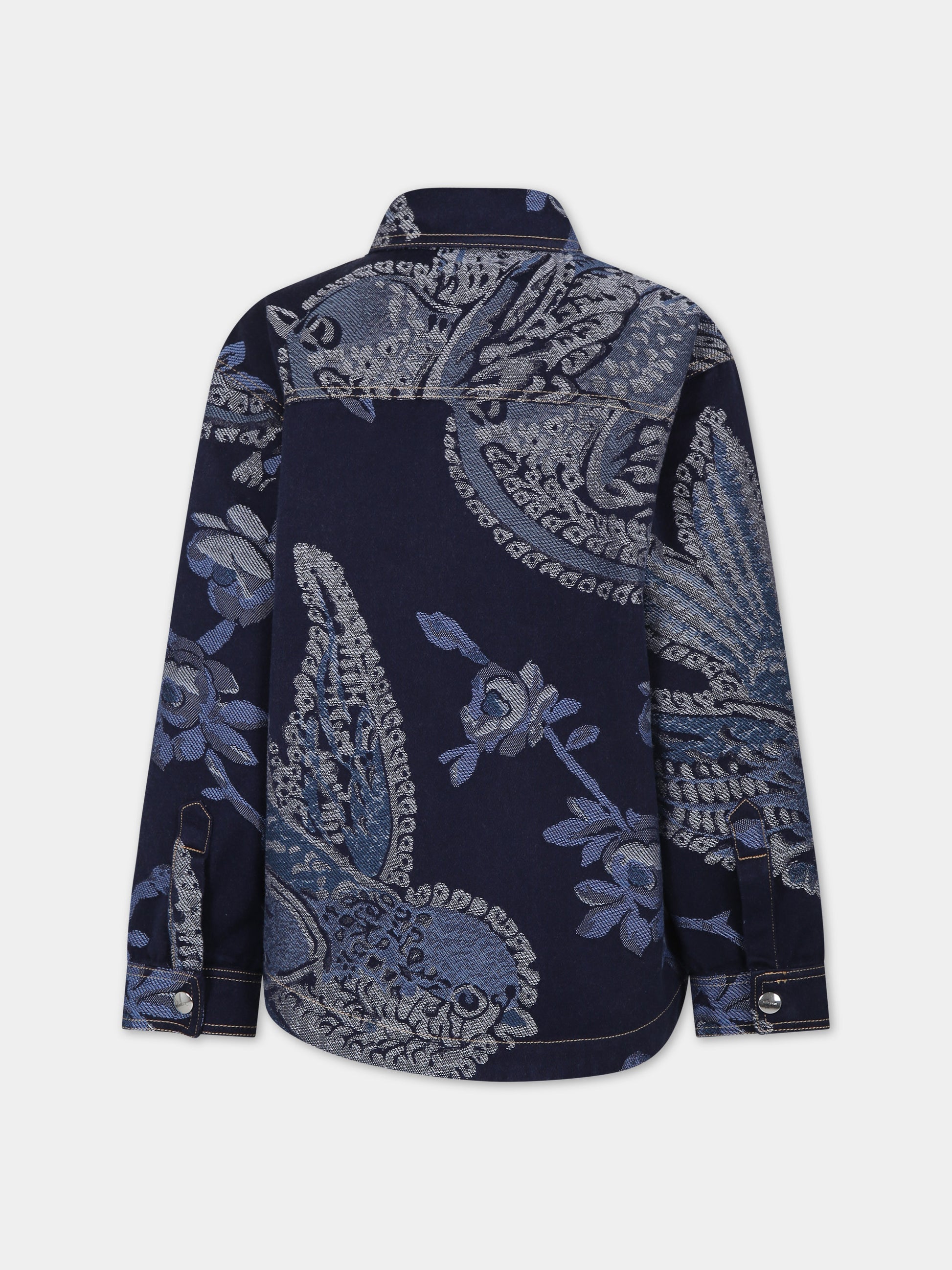 Giubbotto blu per bambini con motivo paisley,Etro,GU2P10 D0082 621BC