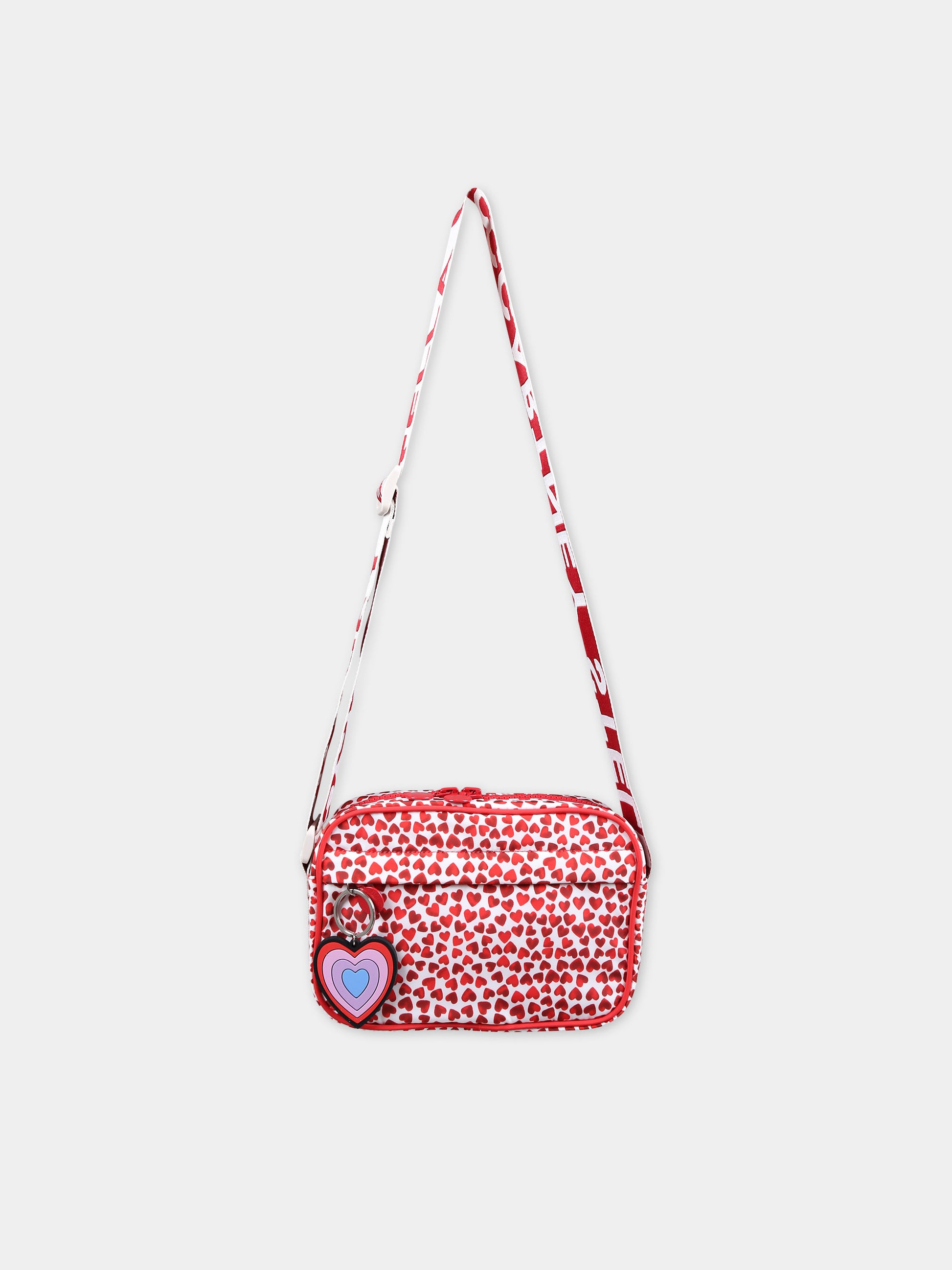 Borsa casual rossa per bambina con cuori,Stella Mccartney Kids,TU0A98 Z1888 101RO