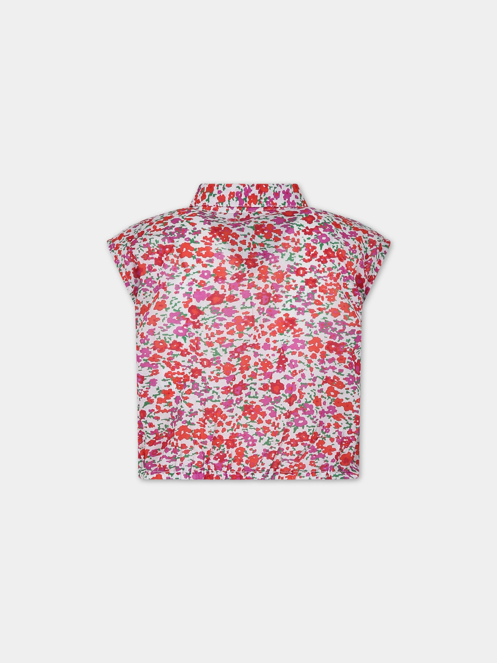 Top bianco per bambina con stampa fiori,Philosophy,PFCA018 C CF018 D999