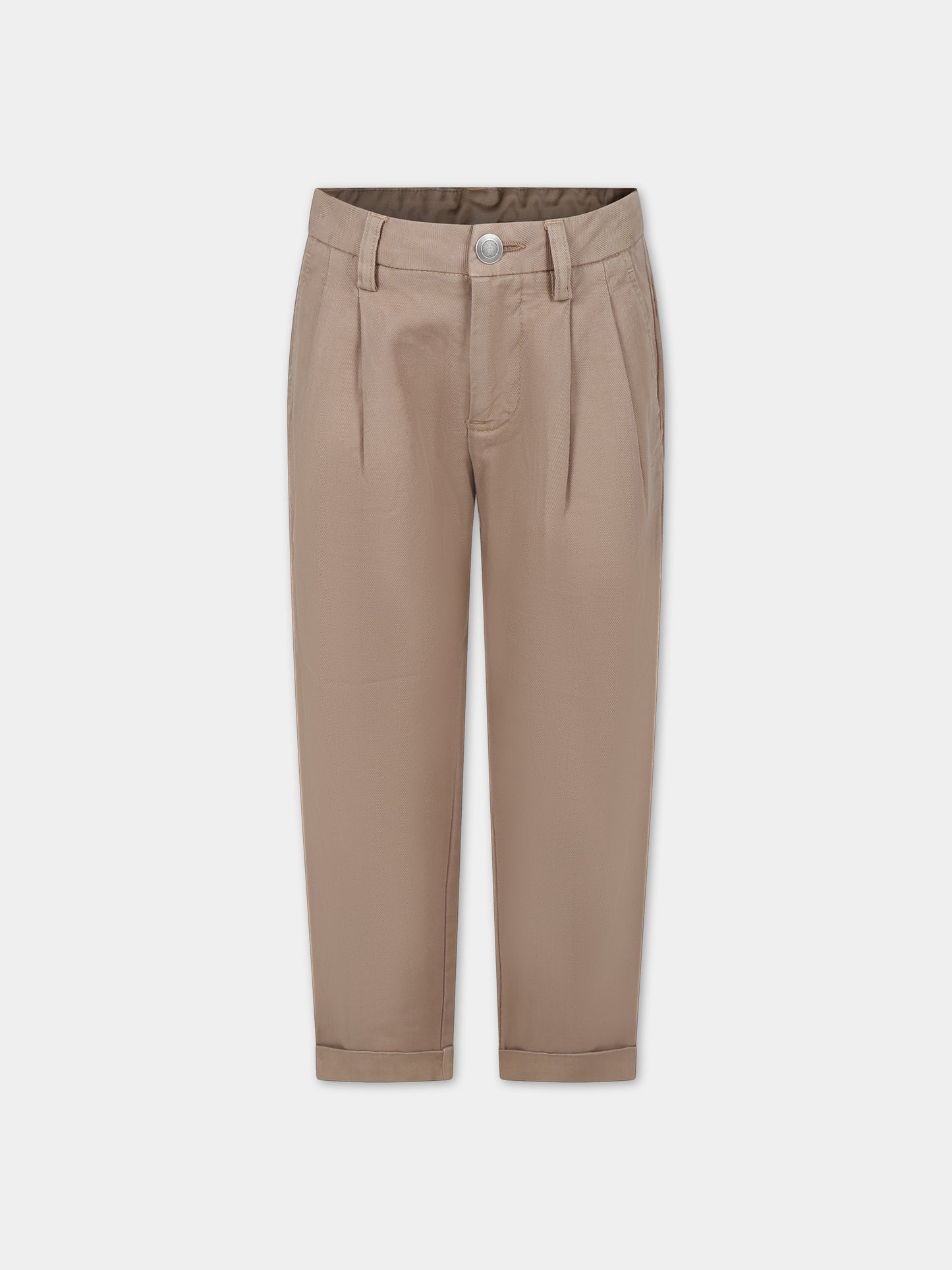 Pantaloni beige per bambino con logo,Dondup Kids,DMPA047 0 LC005 0034