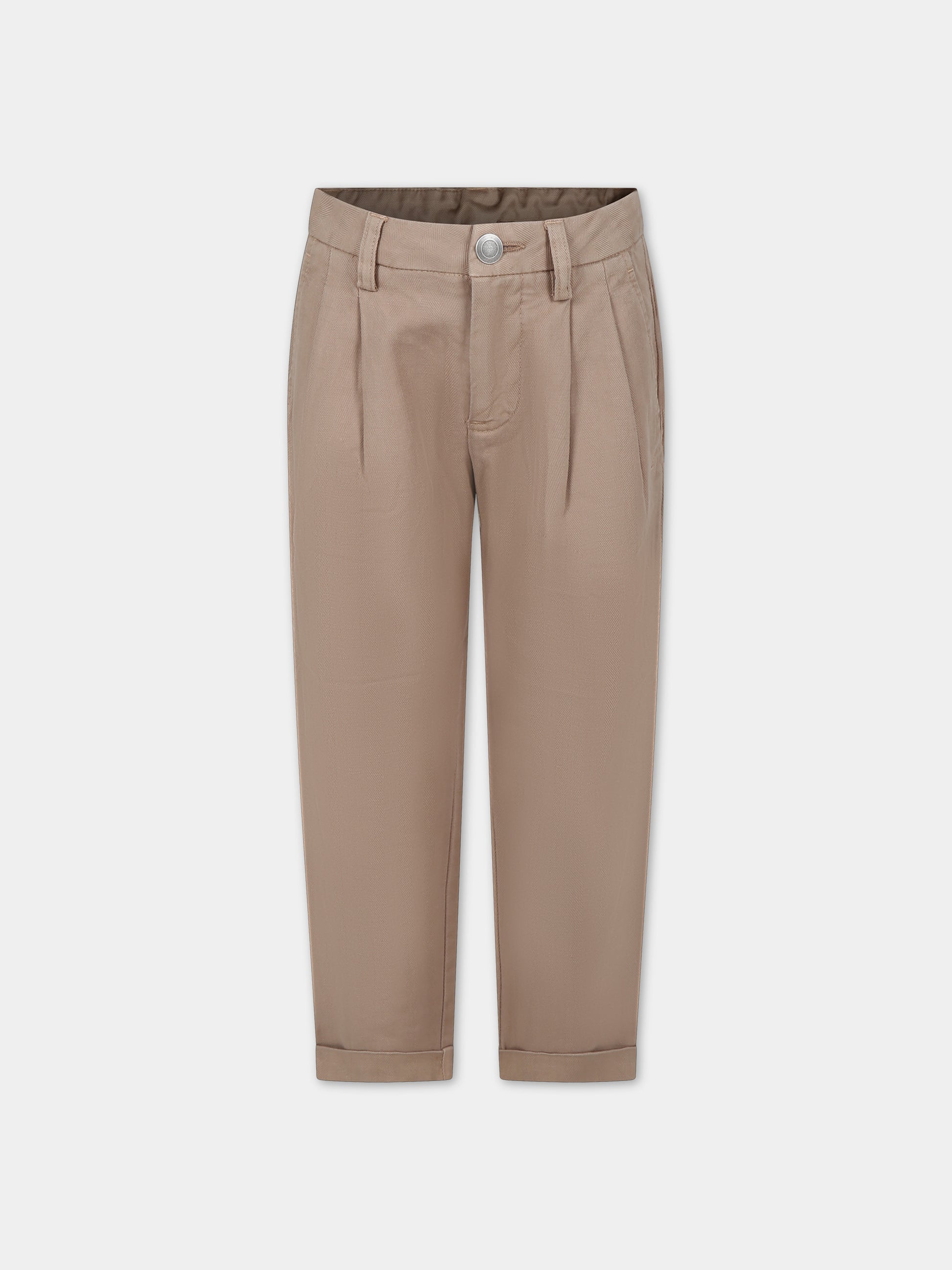 Pantaloni beige per bambino con logo,Dondup Kids,DMPA047 0 LC005 0034
