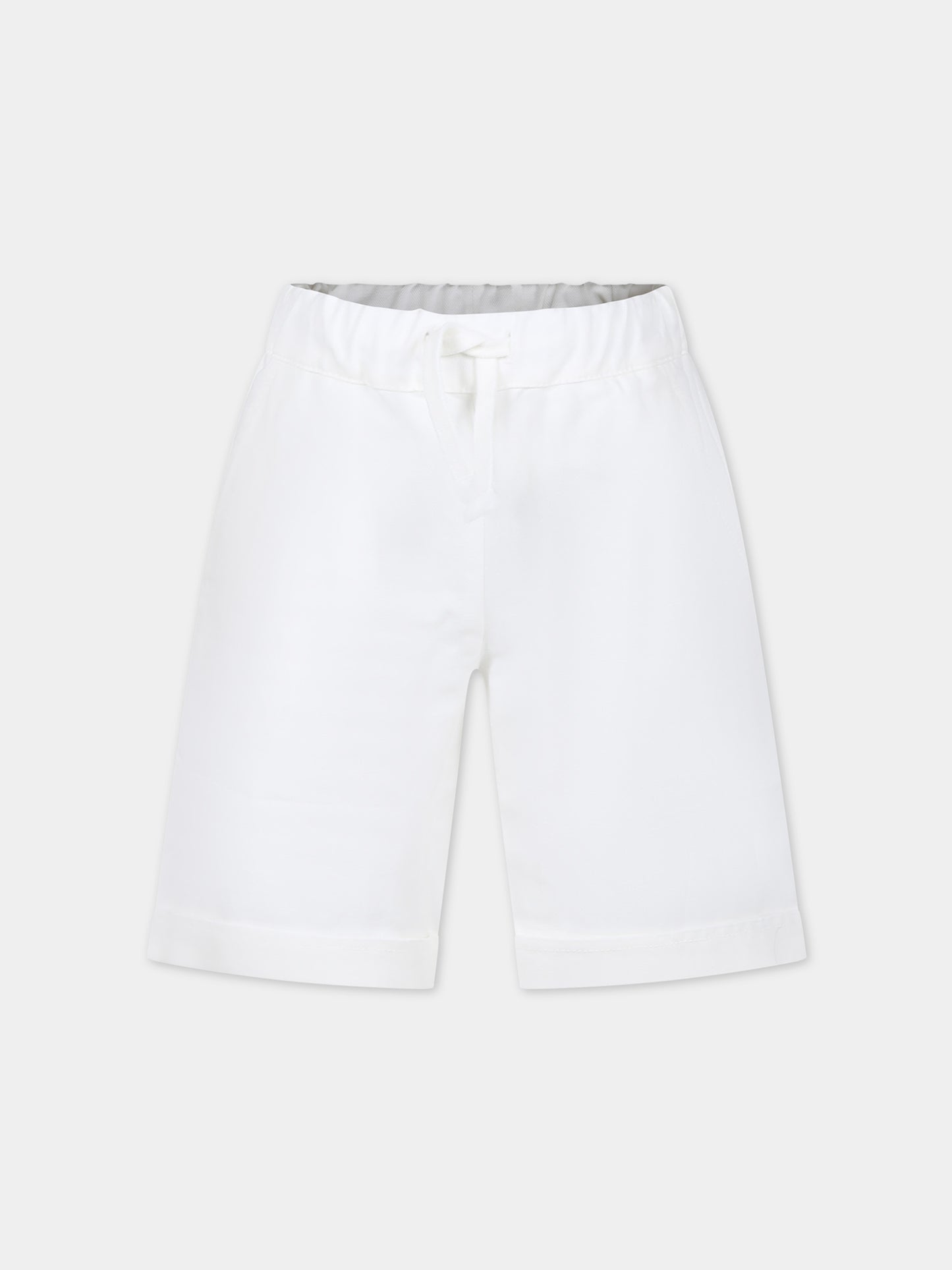 Shorts bianchi per bambino con logo,Dondup Kids,DMBE007 0 LC005 B000