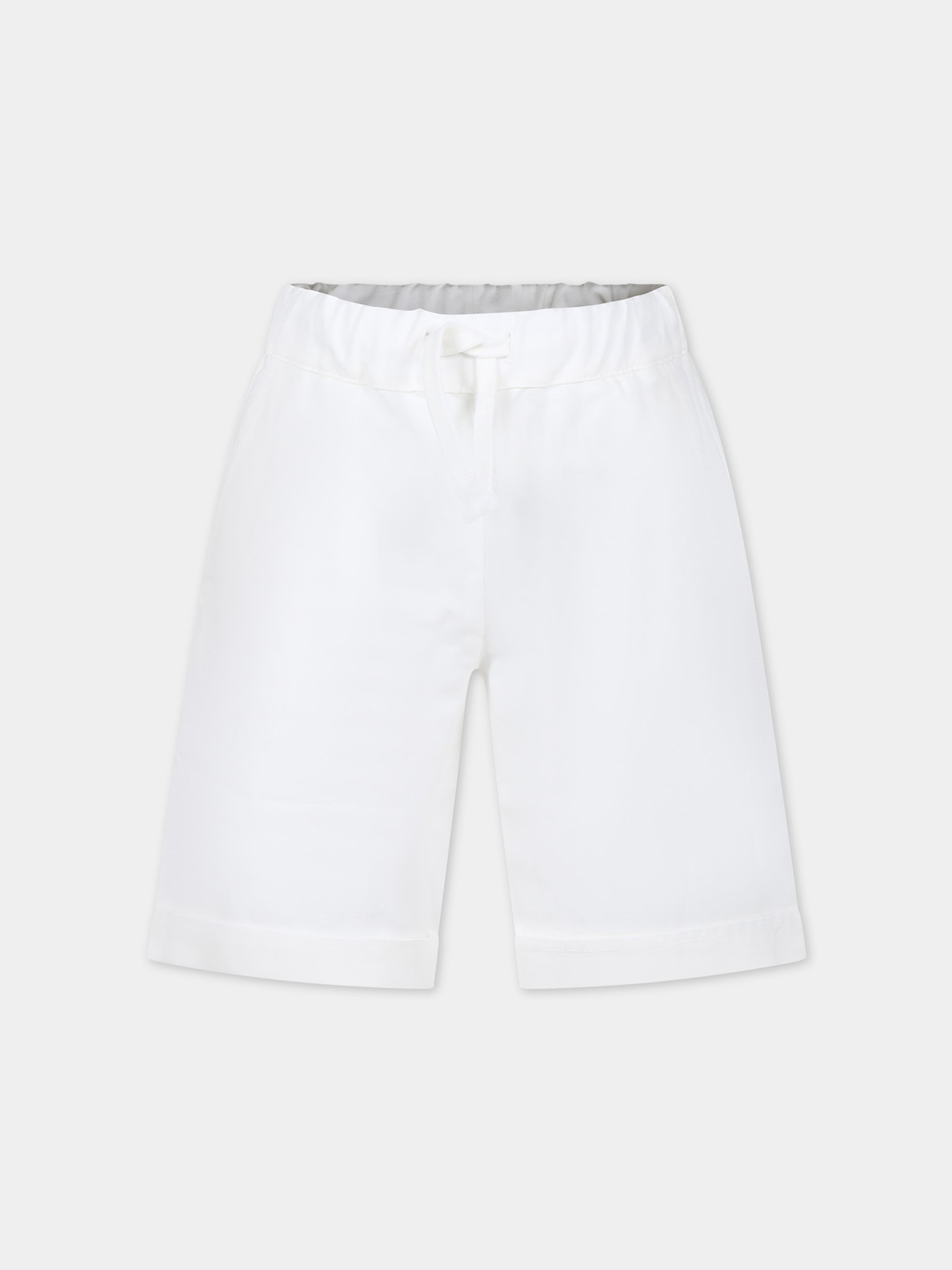 Shorts bianchi per bambino con logo,Dondup Kids,DMBE007 0 LC005 B000