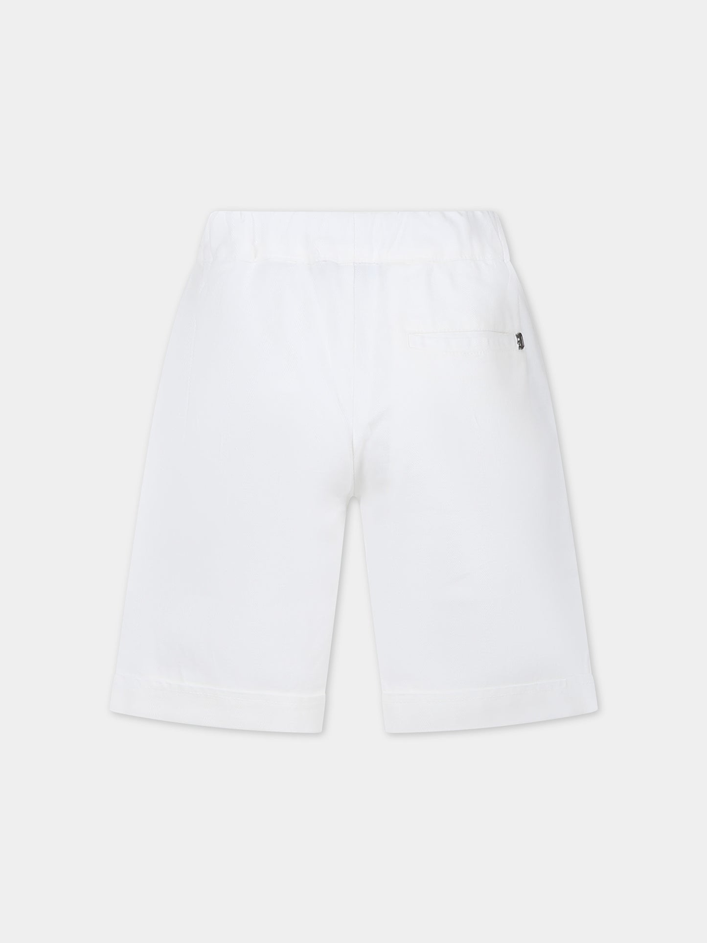 Shorts bianchi per bambino con logo,Dondup Kids,DMBE007 0 LC005 B000