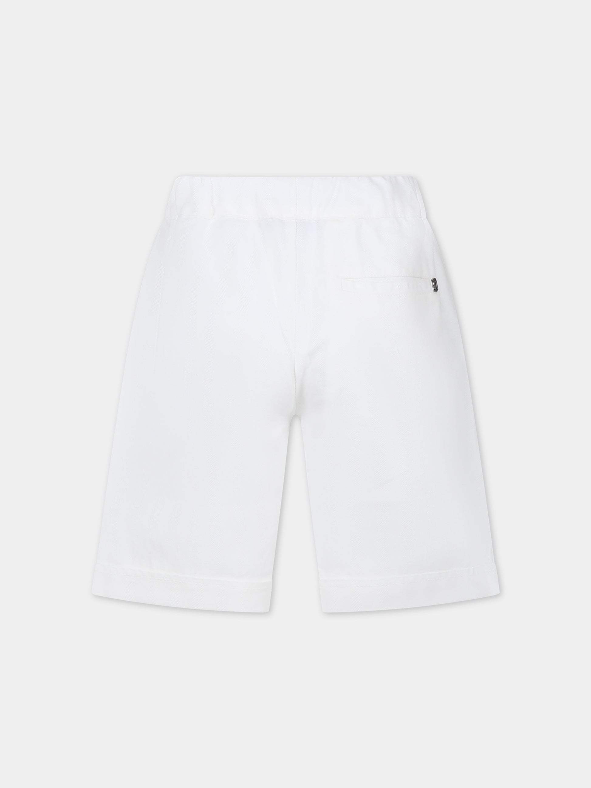 Shorts bianchi per bambino con logo,Dondup Kids,DMBE007 0 LC005 B000