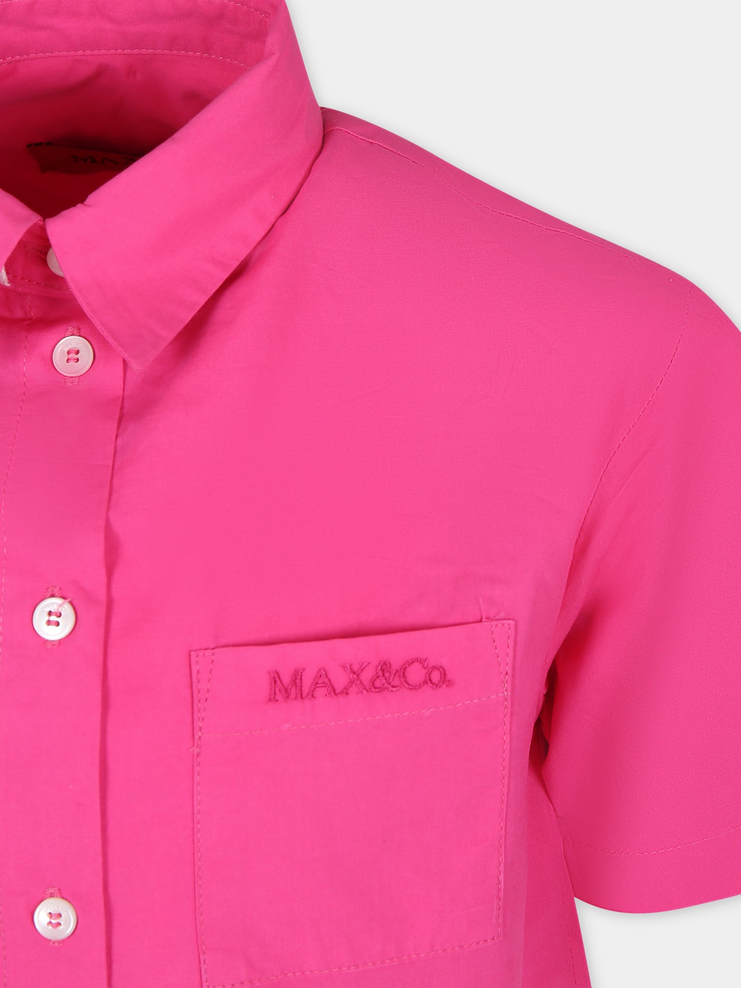 Camicia fucsia per bambina con logo,Max&co,MX0027 MX010 MAXC2F MX351