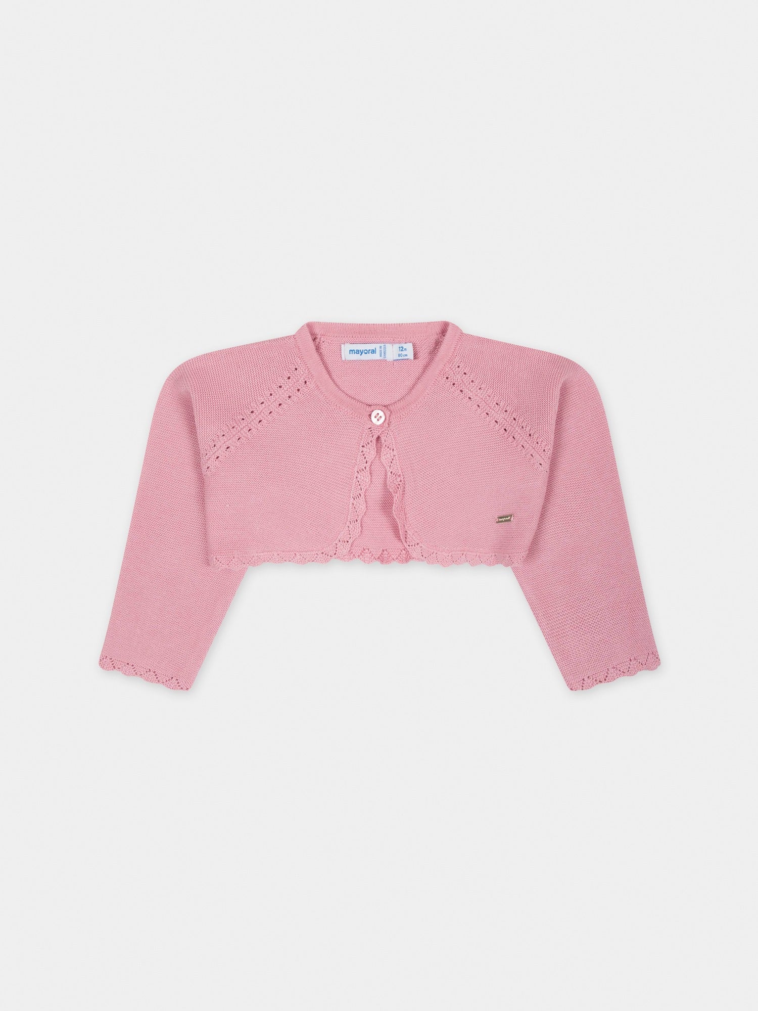 Cardigan rosa per neonata,Mayoral,306 050