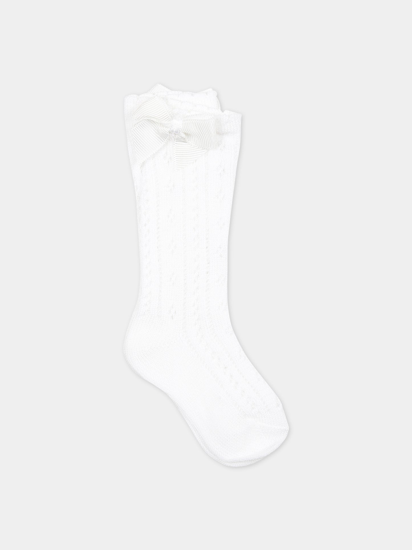 Calzini bianchi per neonata con fiocco,Mayoral,10653 026